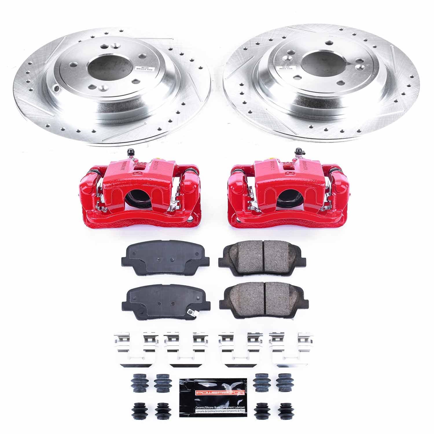 Power Stop - KC5847 - Rear - Disc Brake Pad/Caliper and Rotor Kit image 1