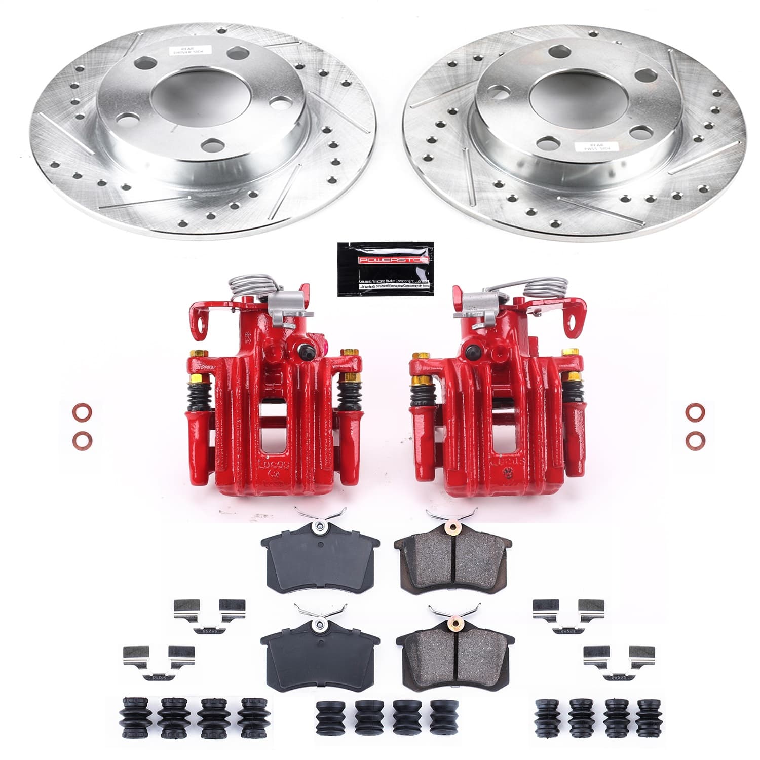 Power Stop - KC585 - Rear - Disc Brake Pad/Caliper and Rotor Kit image 1