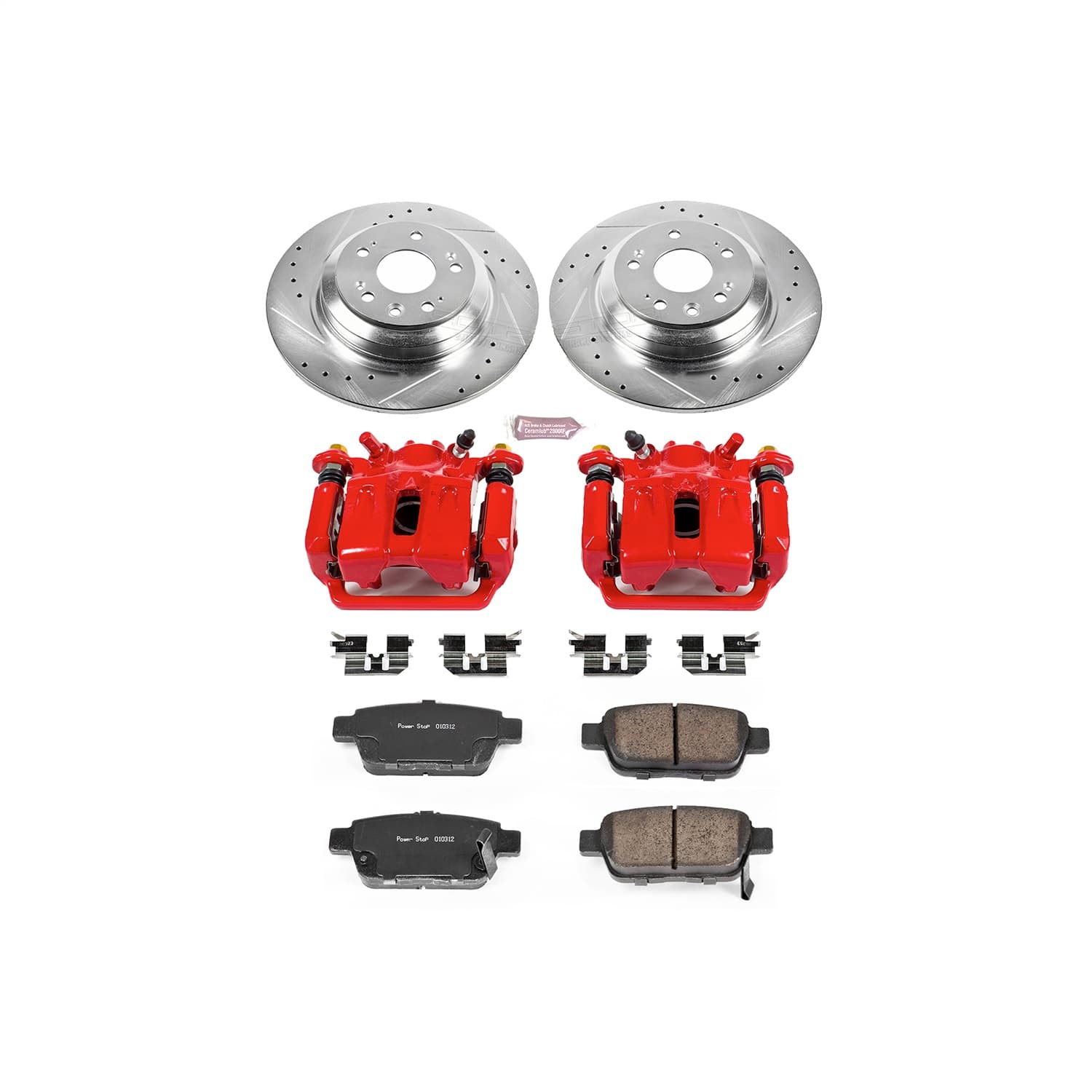 Power Stop - KC5854 - Rear - Disc Brake Pad/Caliper and Rotor Kit image 1