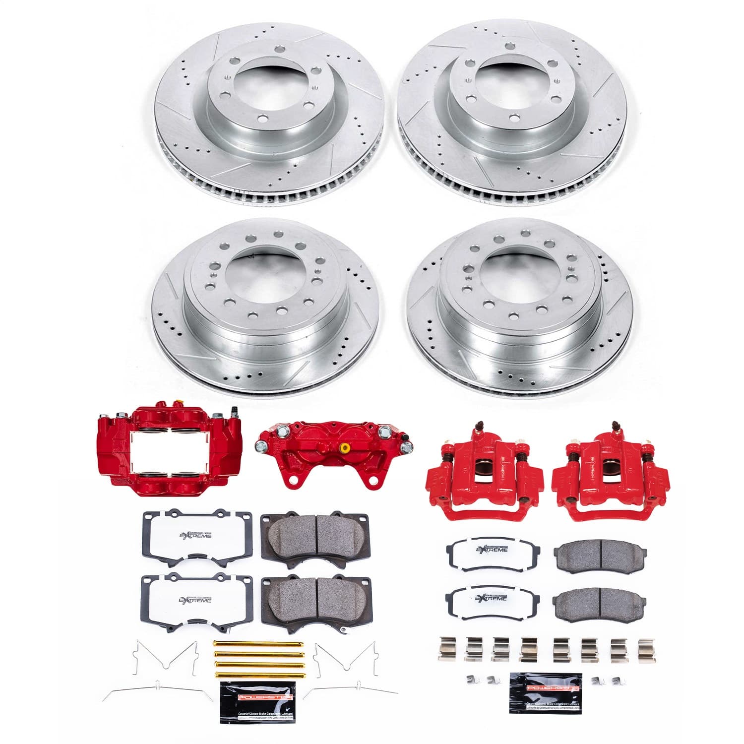 Power Stop - KC5874A-36 - Front and Rear - Disc Brake Pad/Caliper and Rotor Kit image 1