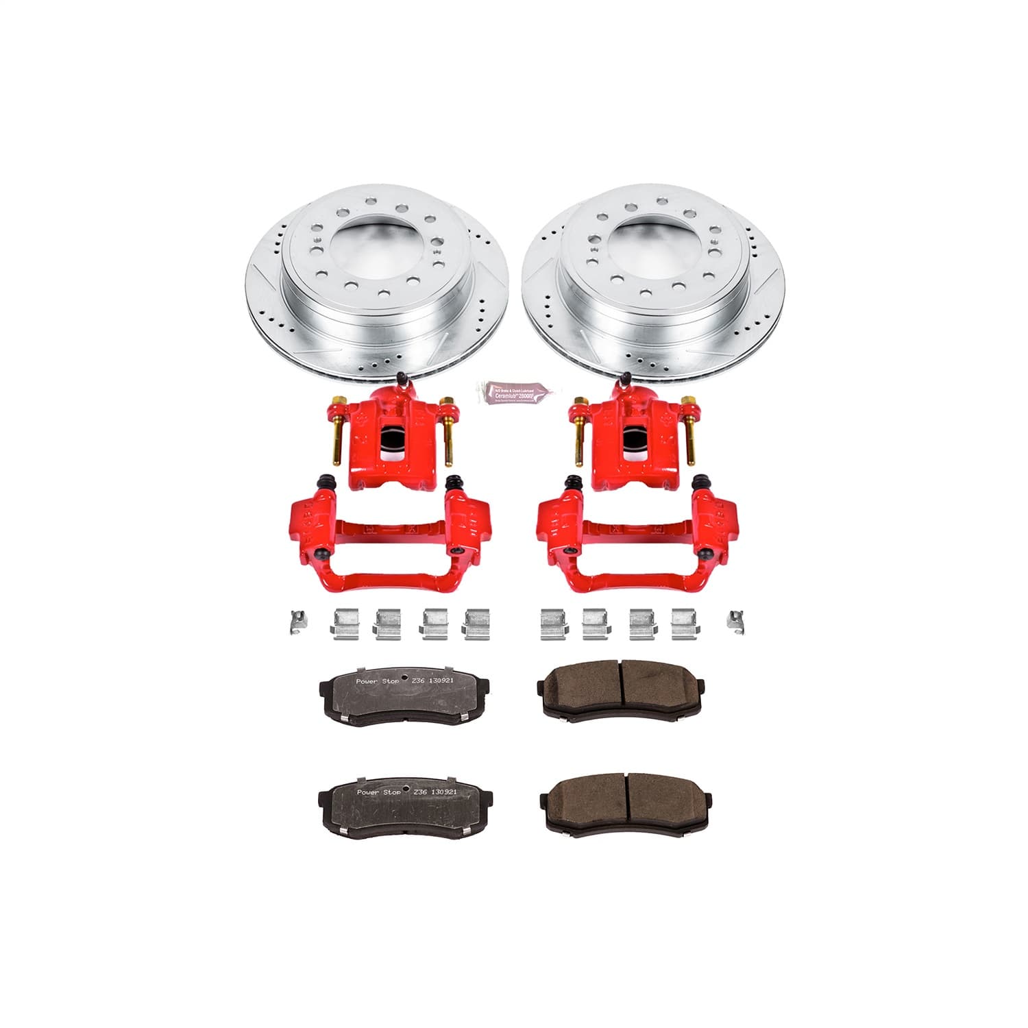 Power Stop - KC5875-36 - Rear - Disc Brake Pad/Caliper and Rotor Kit image 1