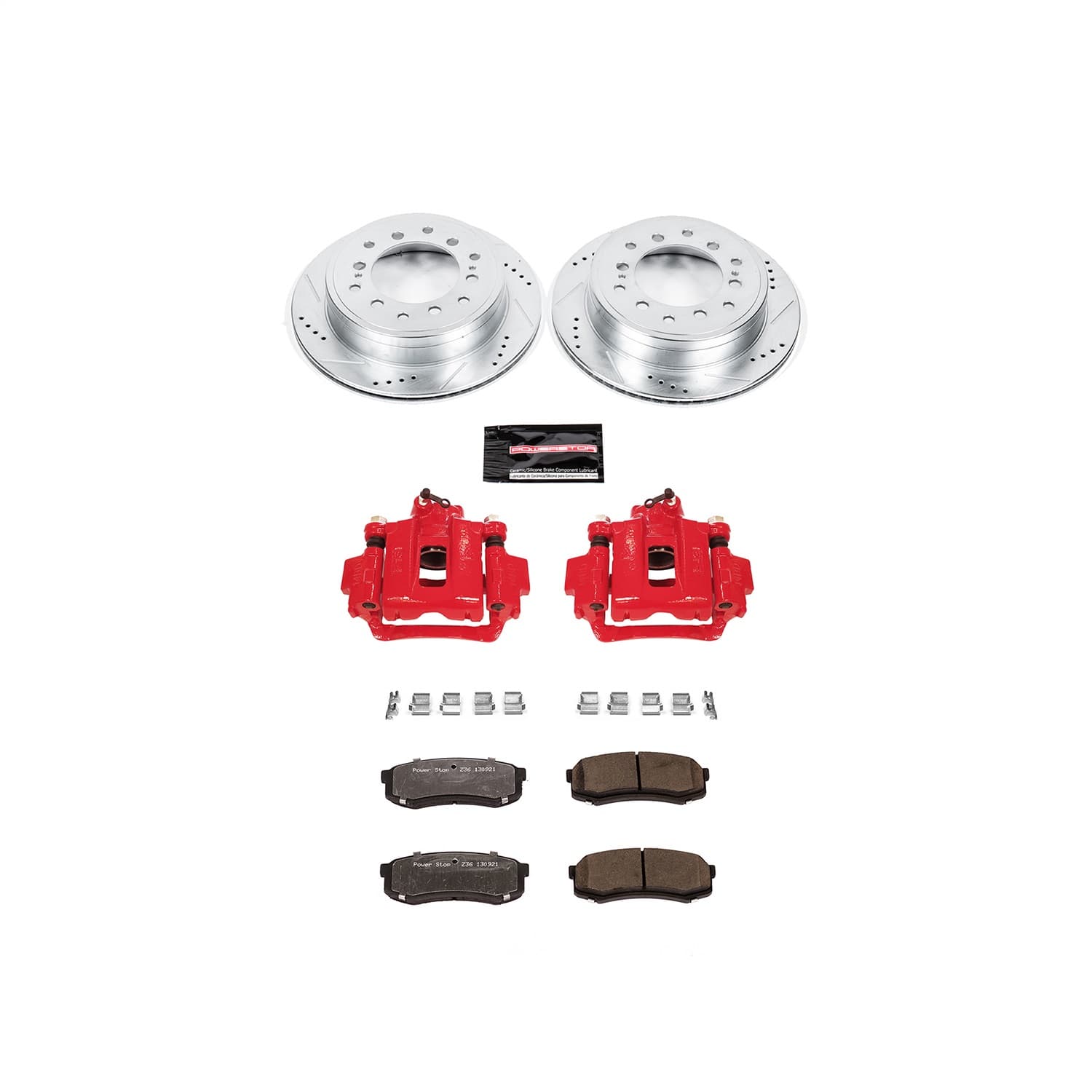 Power Stop - KC5875A-36 - Rear - Disc Brake Pad/Caliper and Rotor Kit image 1