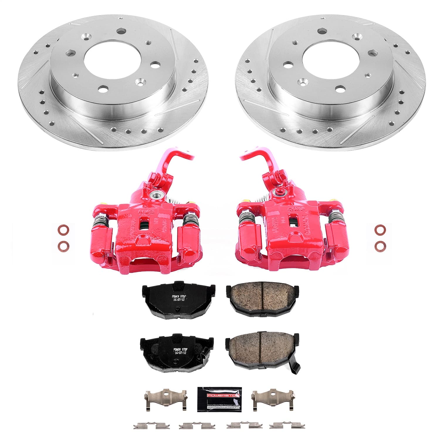Power Stop - KC5905 - Rear - Disc Brake Pad/Caliper and Rotor Kit image 1