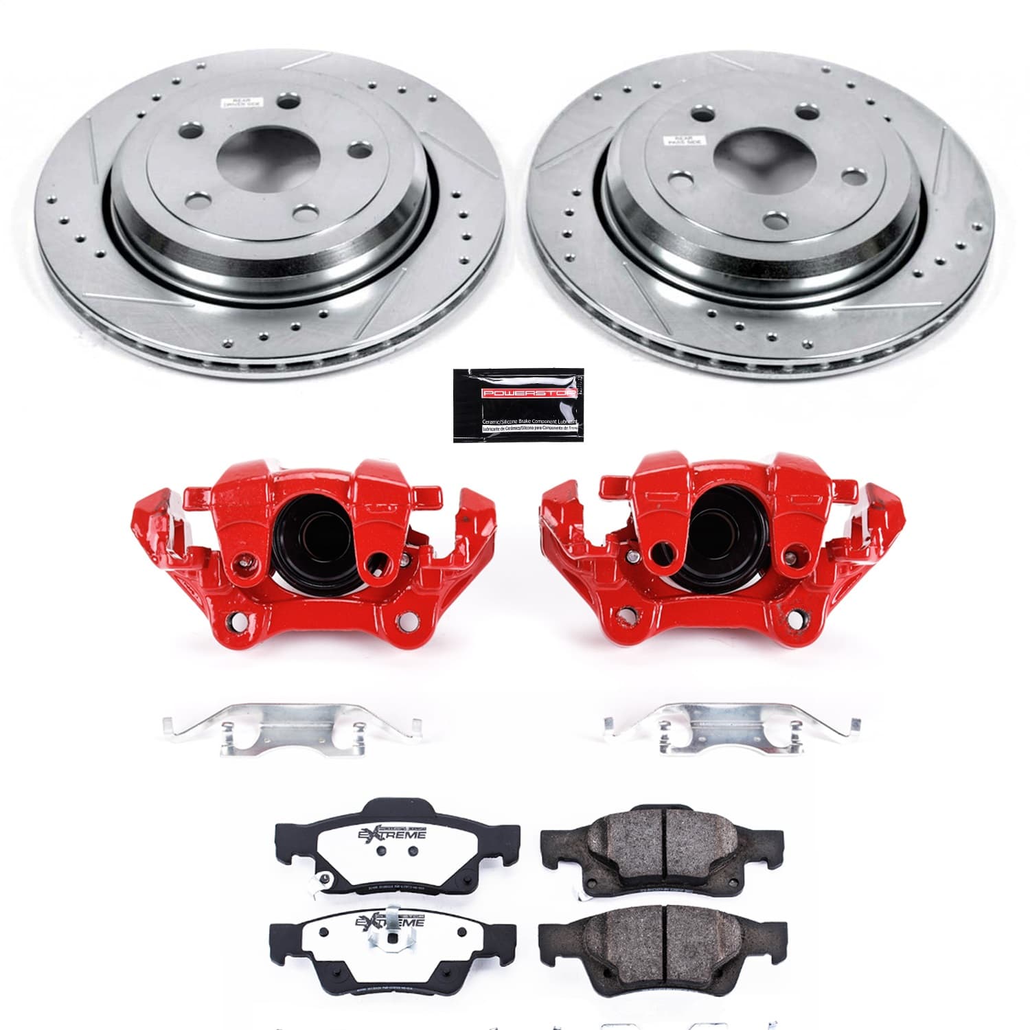 Power Stop - KC5953-36 - Rear - Disc Brake Pad/Caliper and Rotor Kit image 1