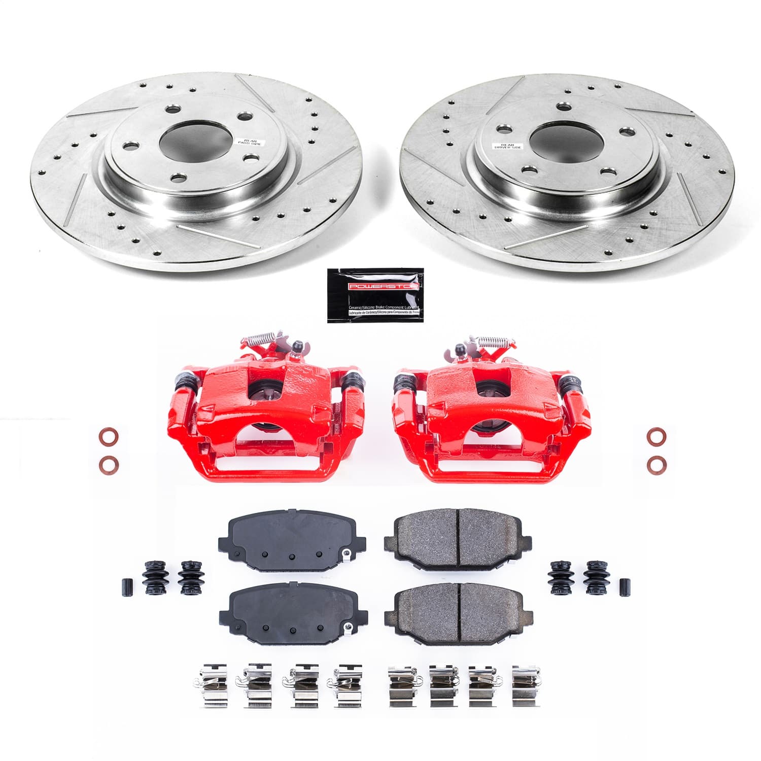 Power Stop - KC5961 - Rear - Disc Brake Pad/Caliper and Rotor Kit image 1