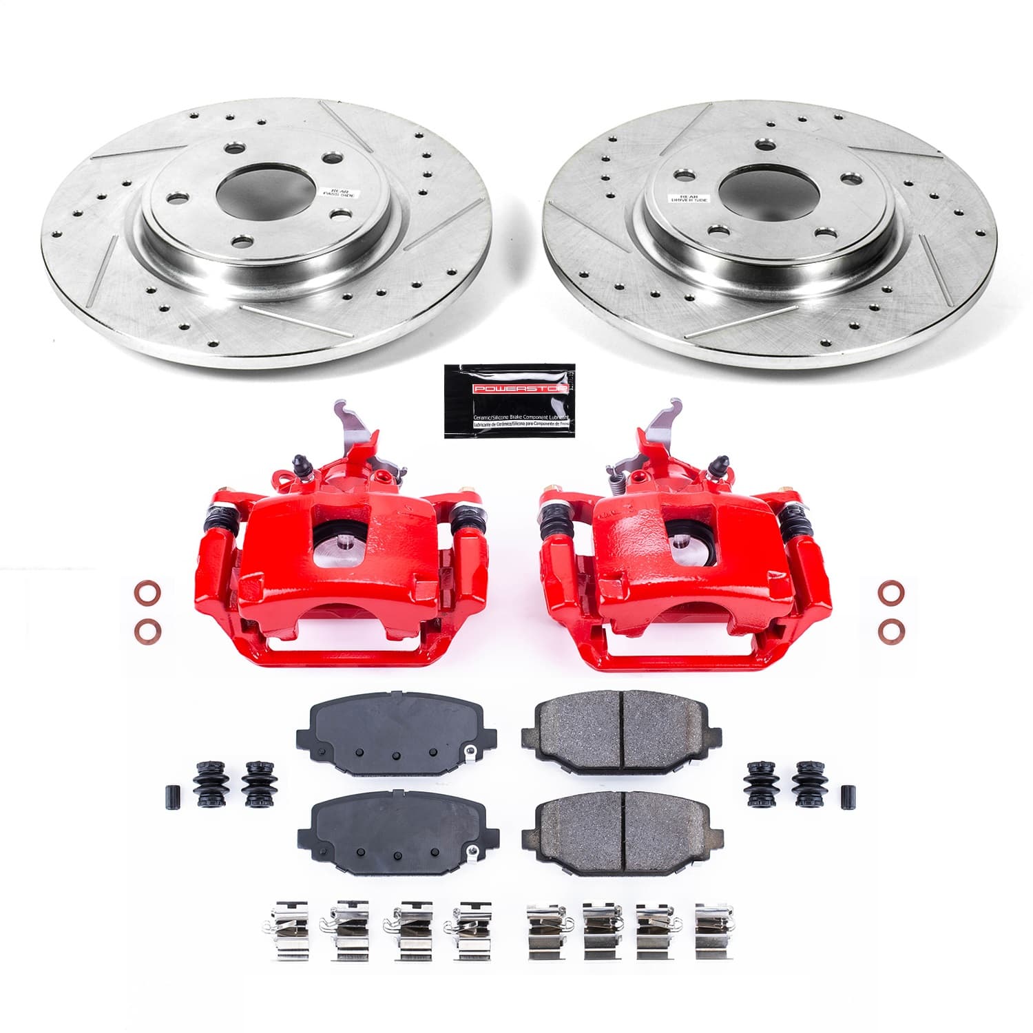 Power Stop - KC5961B - Rear - Disc Brake Pad/Caliper and Rotor Kit image 1