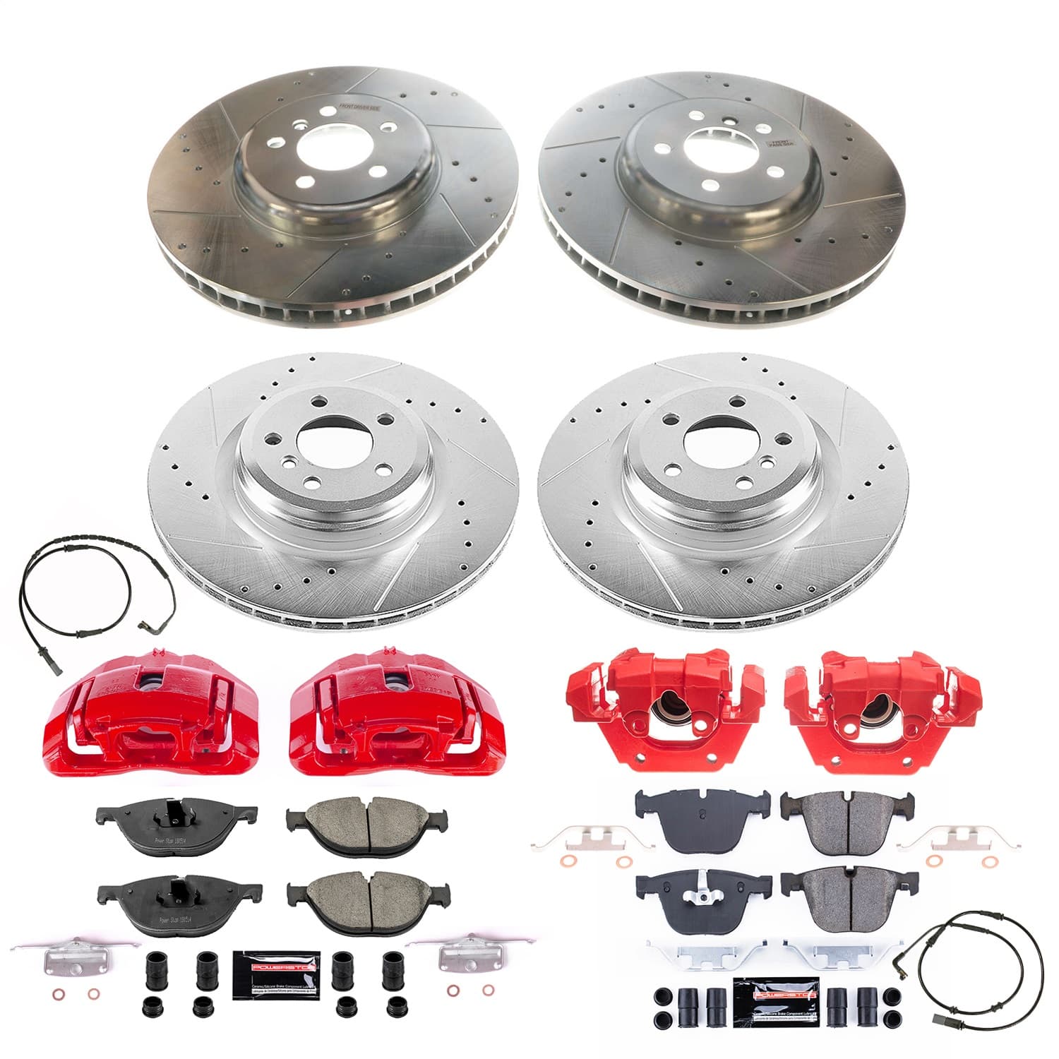 Power Stop - KC6013 - Front and Rear - Disc Brake Pad/Caliper and Rotor Kit image 1