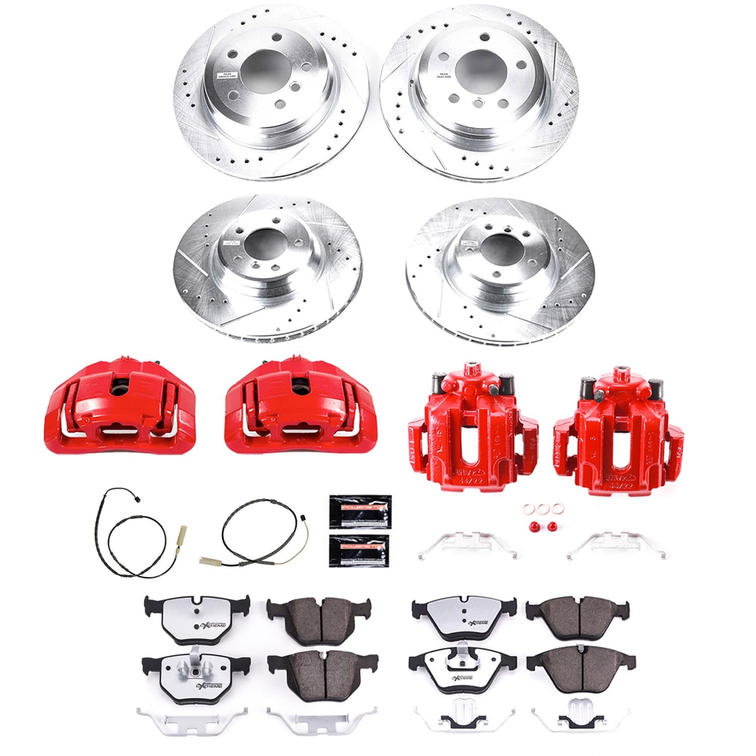 Power Stop - KC6059-26 - Front and Rear - Disc Brake Pad/Caliper and Rotor Kit image 1