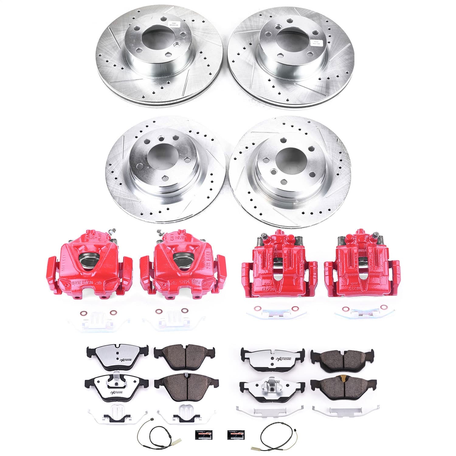 Power Stop - KC6072-26 - Front and Rear - Disc Brake Pad/Caliper and Rotor Kit image 1
