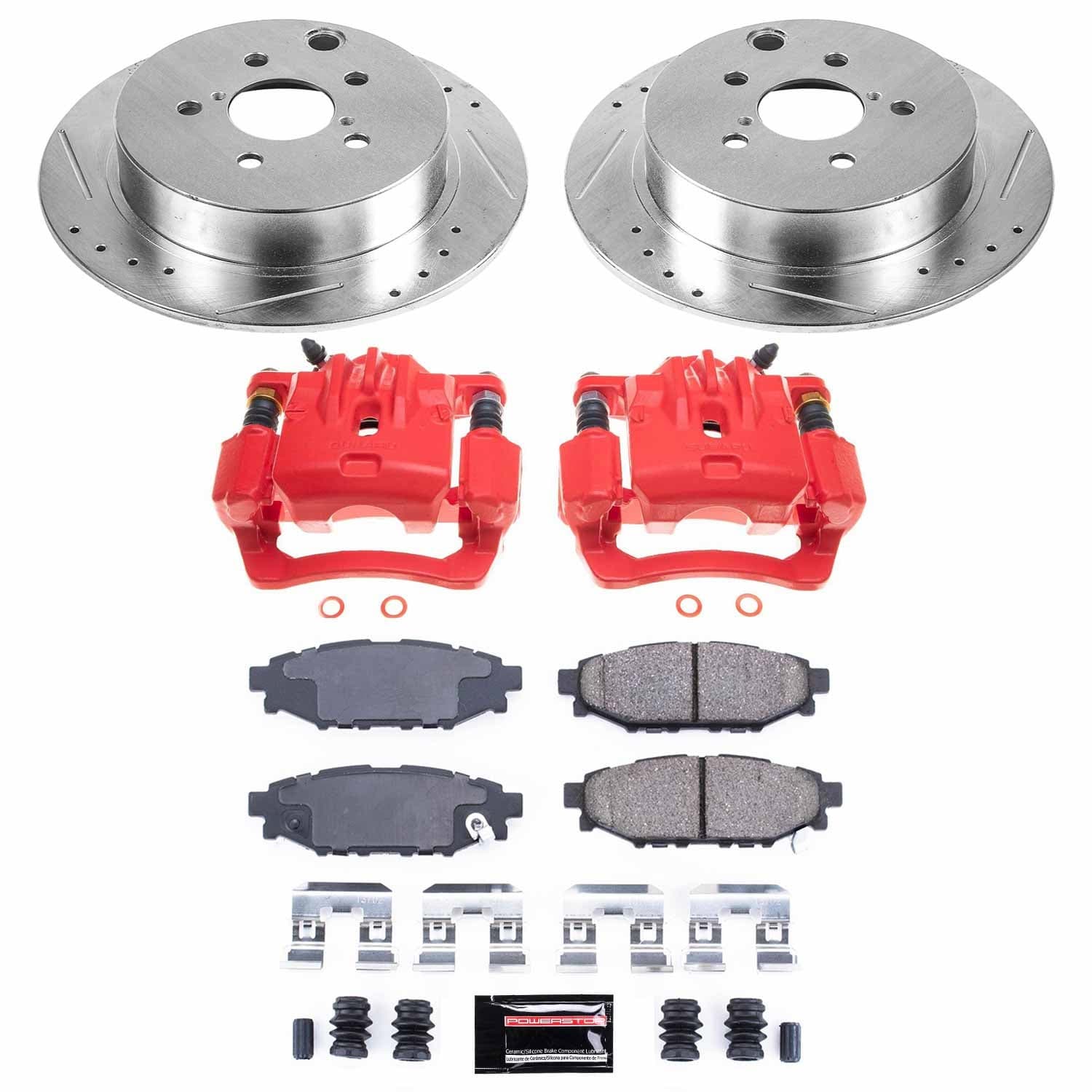 Power Stop - KC6107 - Rear - Disc Brake Pad/Caliper and Rotor Kit image 1