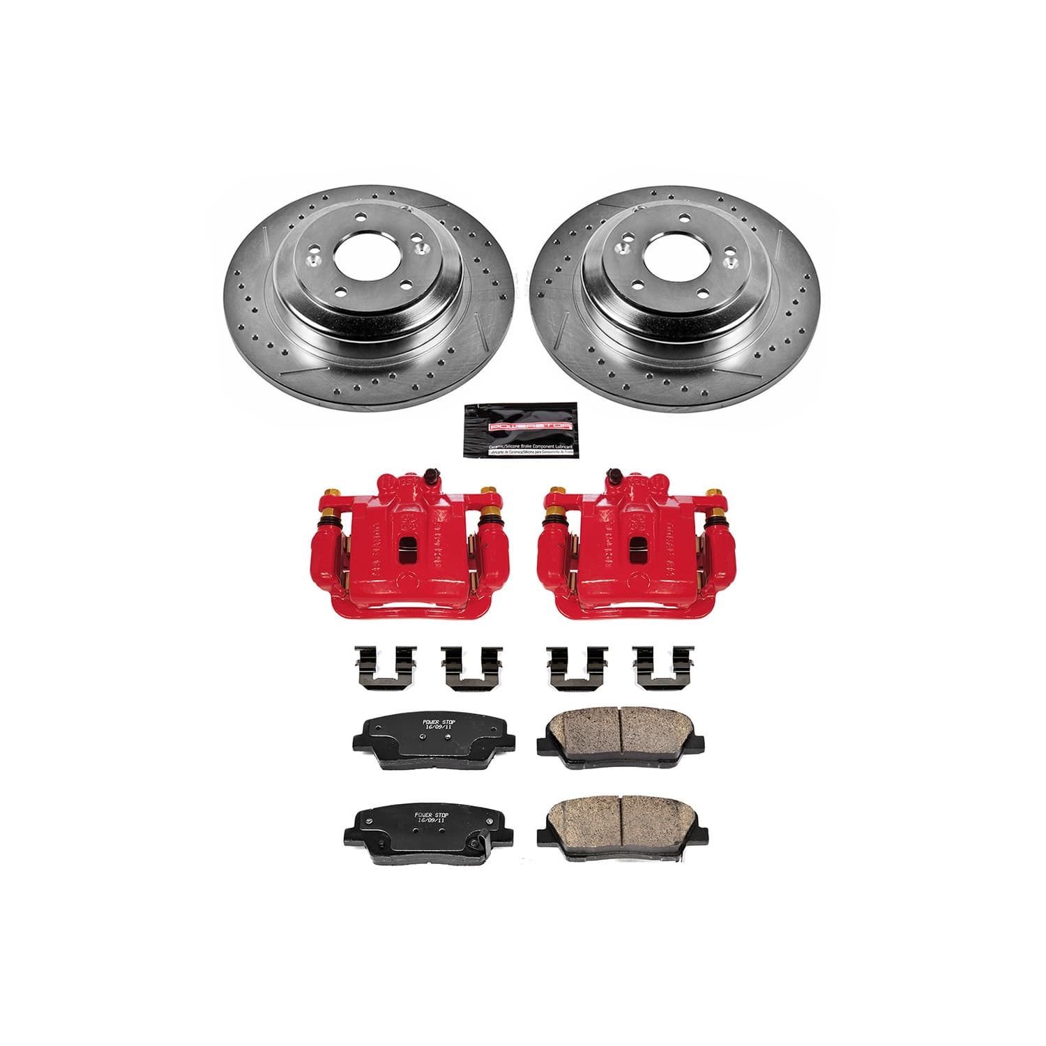 Power Stop - KC6168 - Rear - Disc Brake Pad/Caliper and Rotor Kit image 1