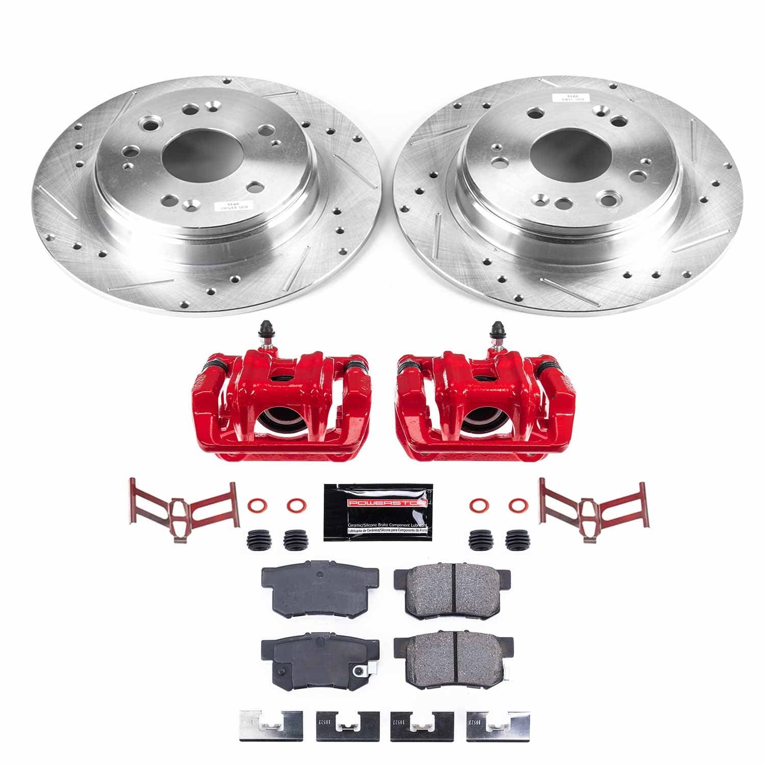 Power Stop - KC6172 - Rear - Disc Brake Pad/Caliper and Rotor Kit image 1