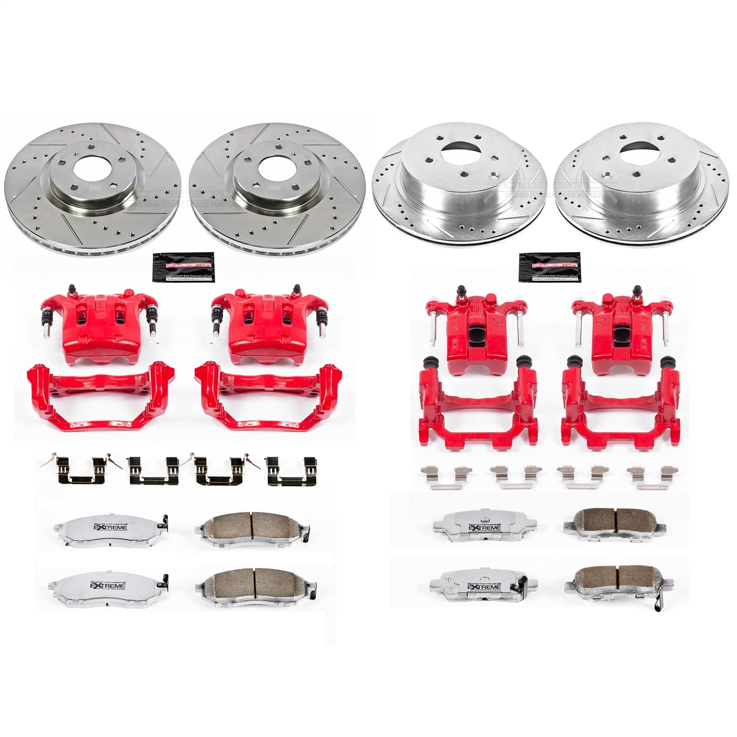 Power Stop - KC6237-26 - Front and Rear - Disc Brake Pad/Caliper and Rotor Kit image 1