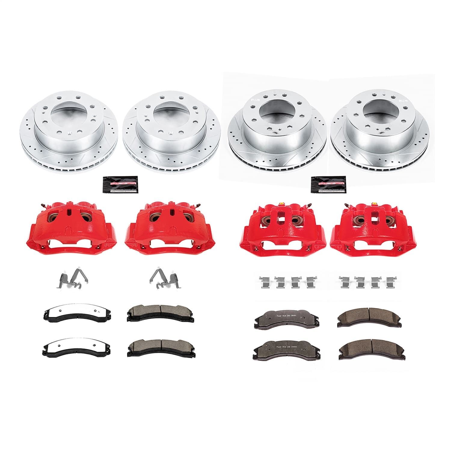 Power Stop - KC6259-36 - Front and Rear - Disc Brake Pad/Caliper and Rotor Kit image 1