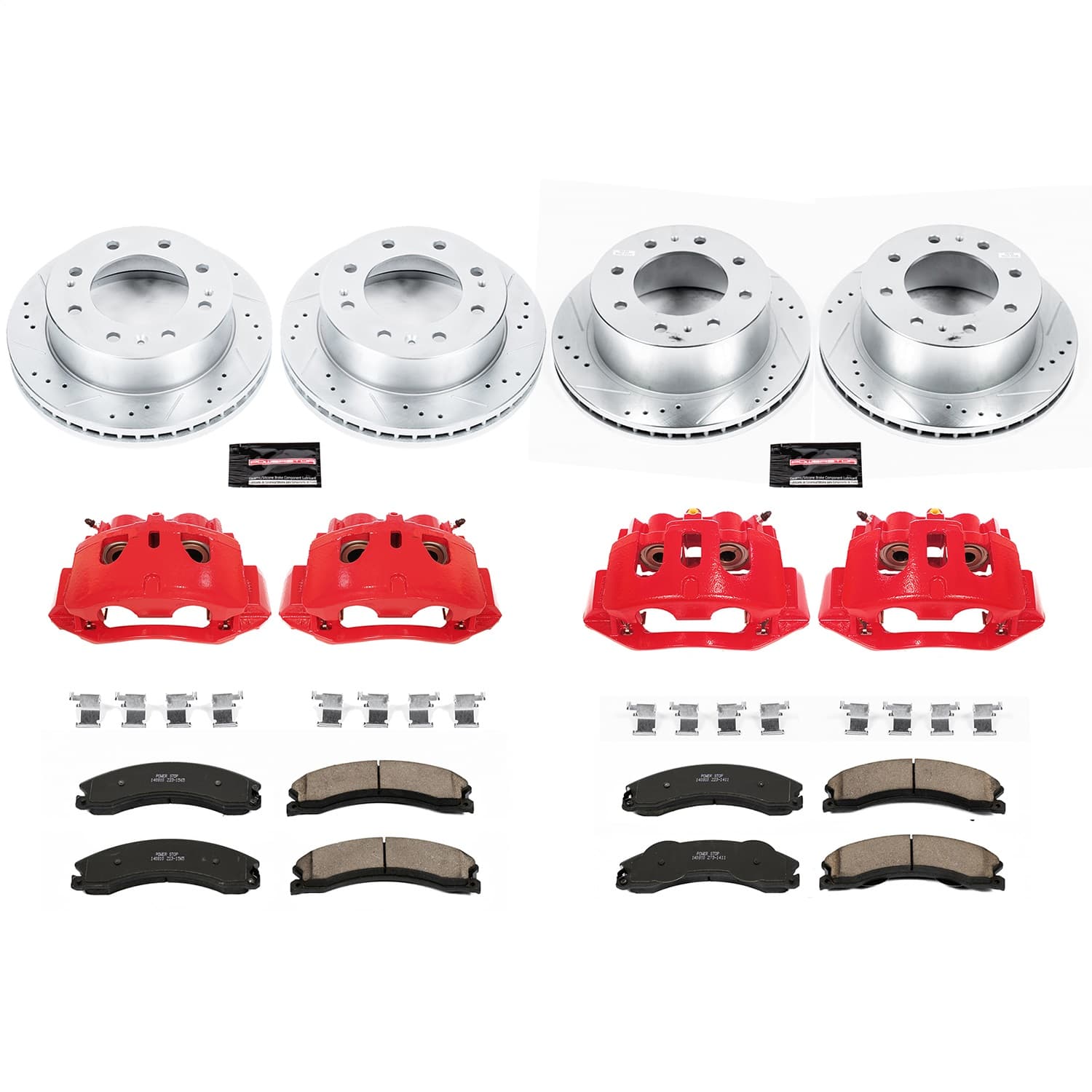 Power Stop - KC6259 - Front and Rear - Disc Brake Pad/Caliper and Rotor Kit image 1