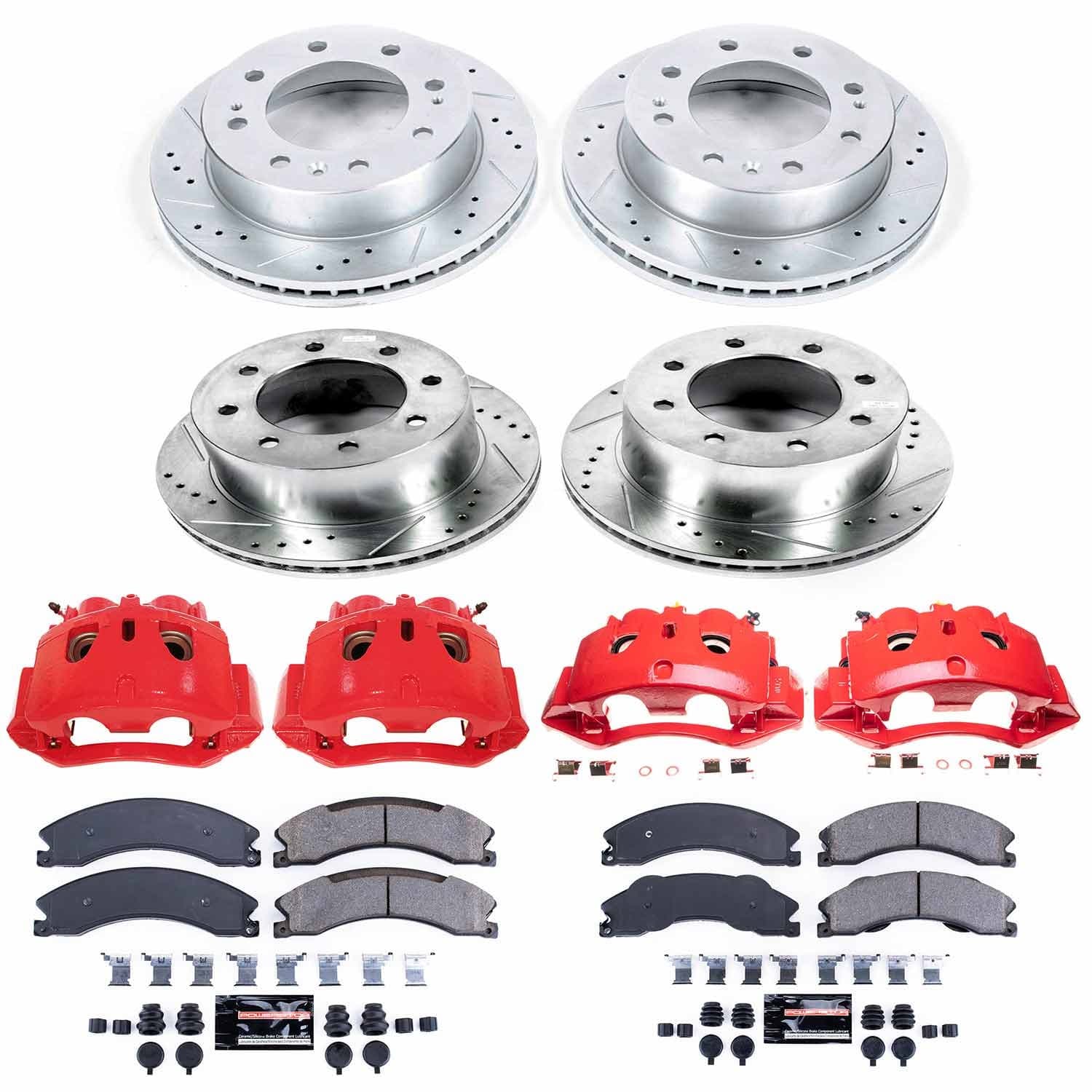 Power Stop - KC6260 - Front and Rear - Disc Brake Pad/Caliper and Rotor Kit image 1
