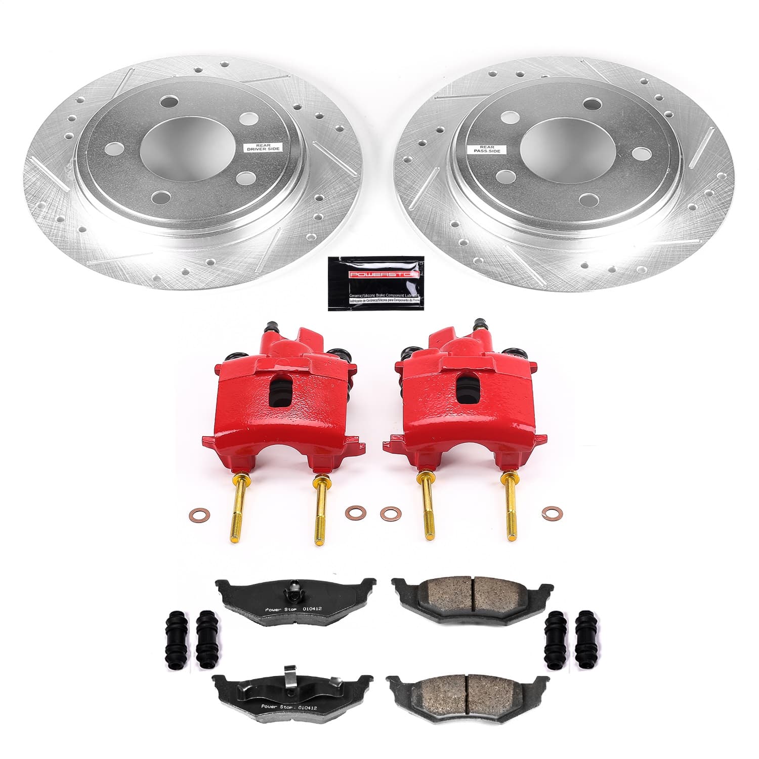 Power Stop - KC6263 - Rear - Disc Brake Pad/Caliper and Rotor Kit image 1