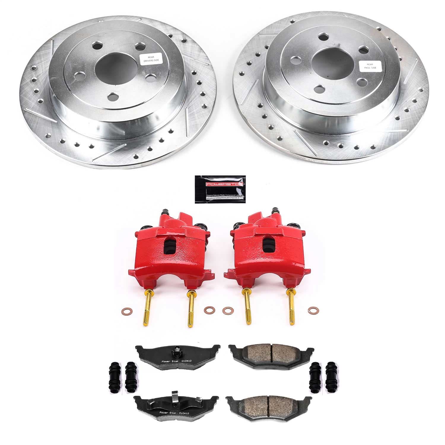 Power Stop - KC6266A - Rear - Disc Brake Pad/Caliper and Rotor Kit image 1