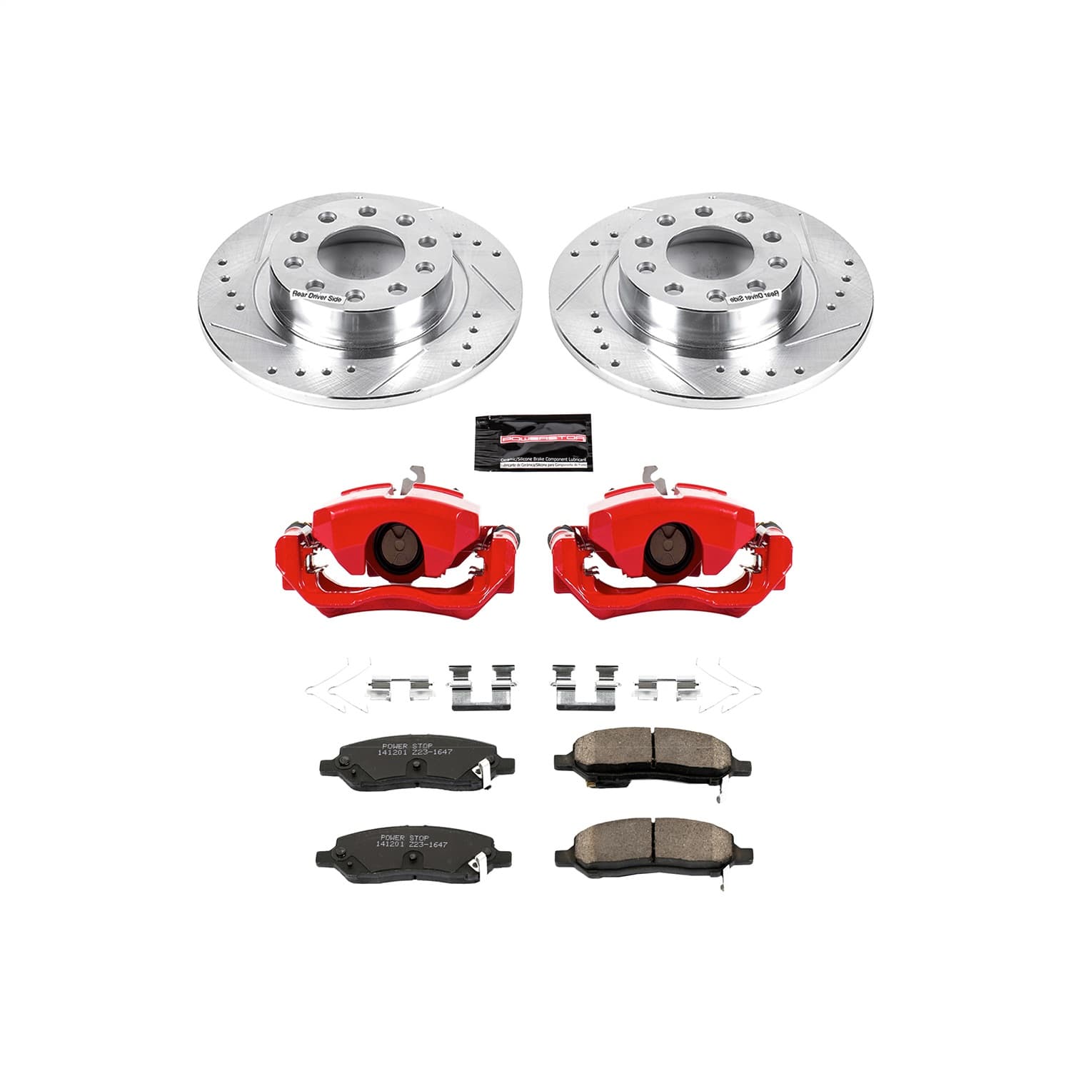 Power Stop - KC6371 - Rear - Disc Brake Pad/Caliper and Rotor Kit image 1