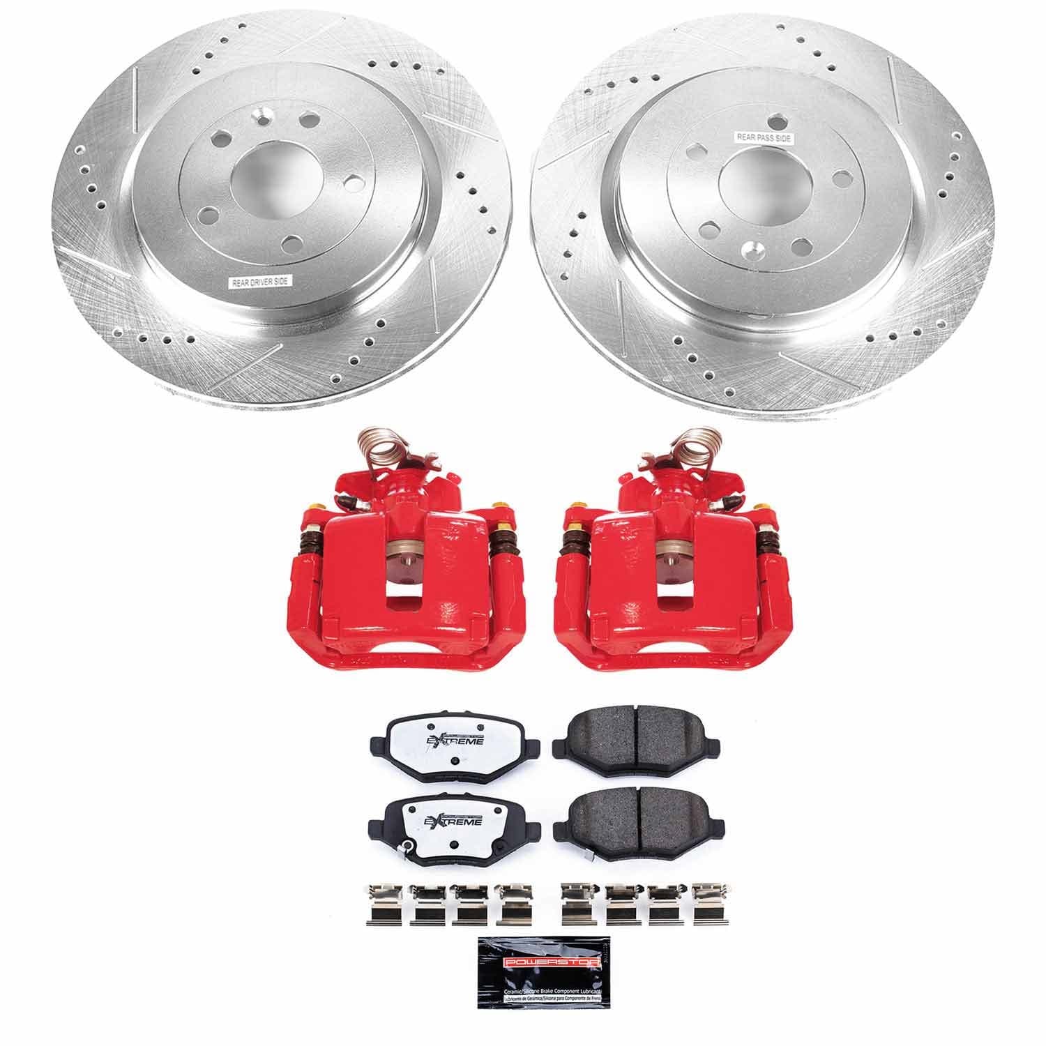 Power Stop - KC6376-36 - Rear - Disc Brake Pad/Caliper and Rotor Kit image 1