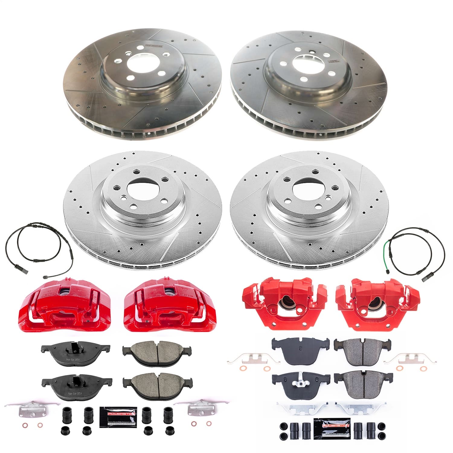 Power Stop - KC6415 - Front and Rear - Disc Brake Pad/Caliper and Rotor Kit image 1