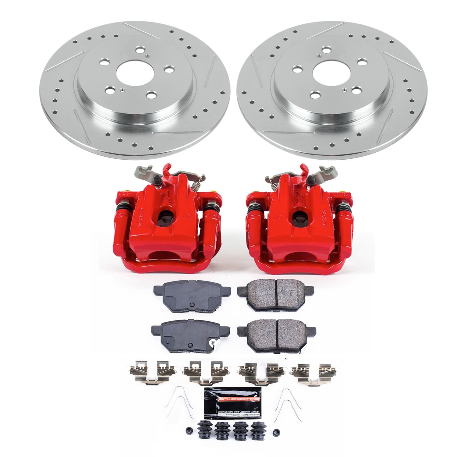 Power Stop - KC6498 - Rear - Disc Brake Pad/Caliper and Rotor Kit image 1
