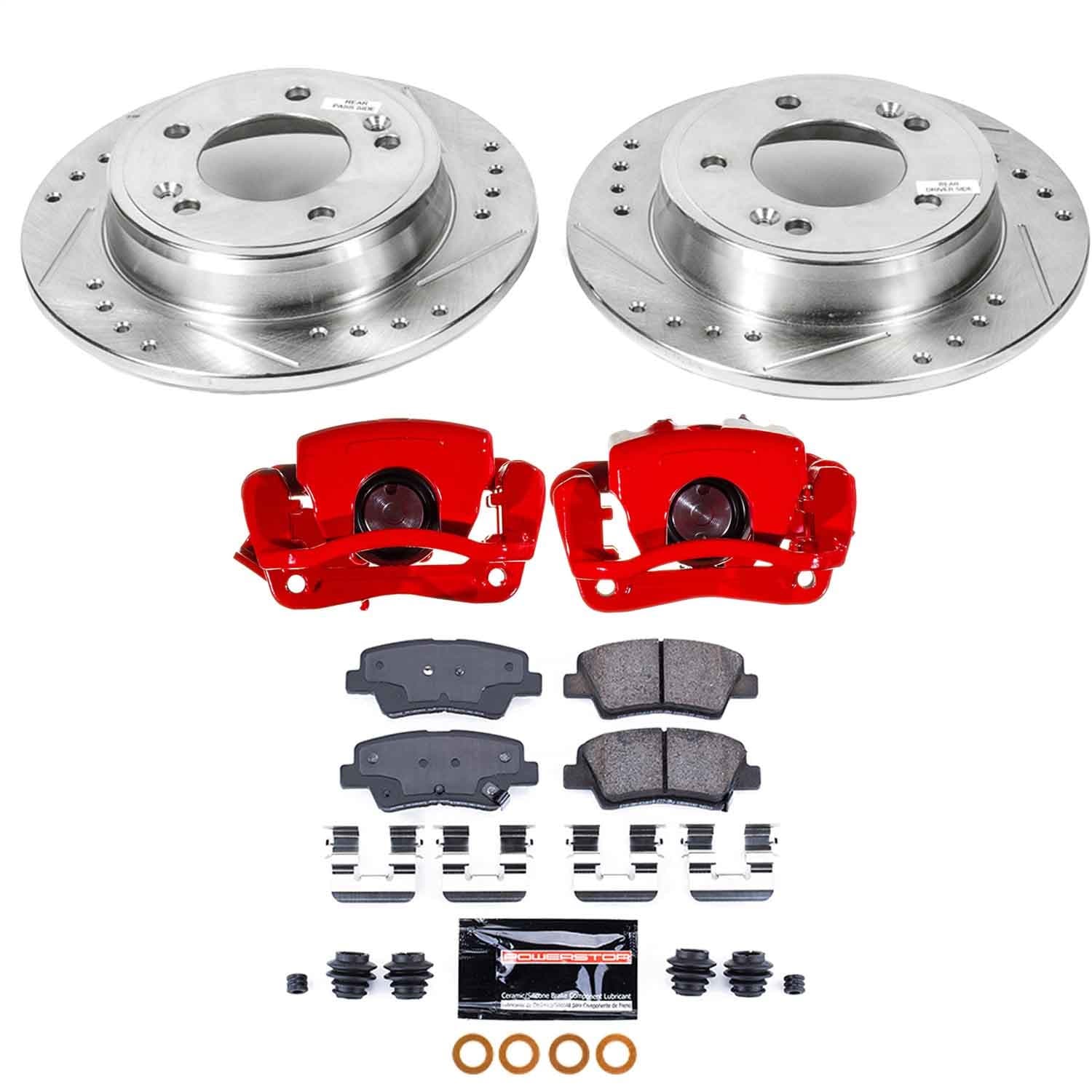 Power Stop - KC6502 - Rear - Disc Brake Pad/Caliper and Rotor Kit image 1