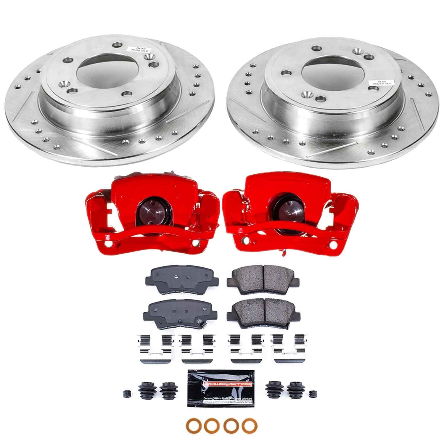 Power Stop - KC6502A - Rear - Disc Brake Pad/Caliper and Rotor Kit image 1