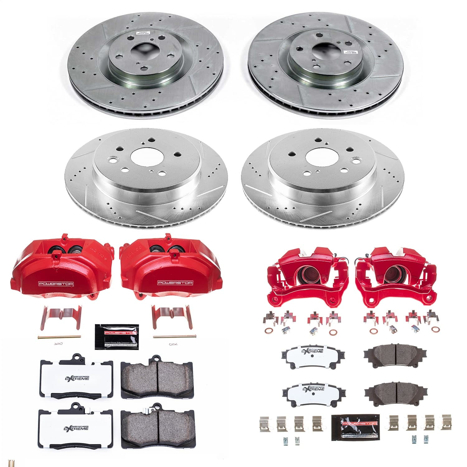 Power Stop - KC6513-26 - Front and Rear - Disc Brake Pad/Caliper and Rotor Kit image 1