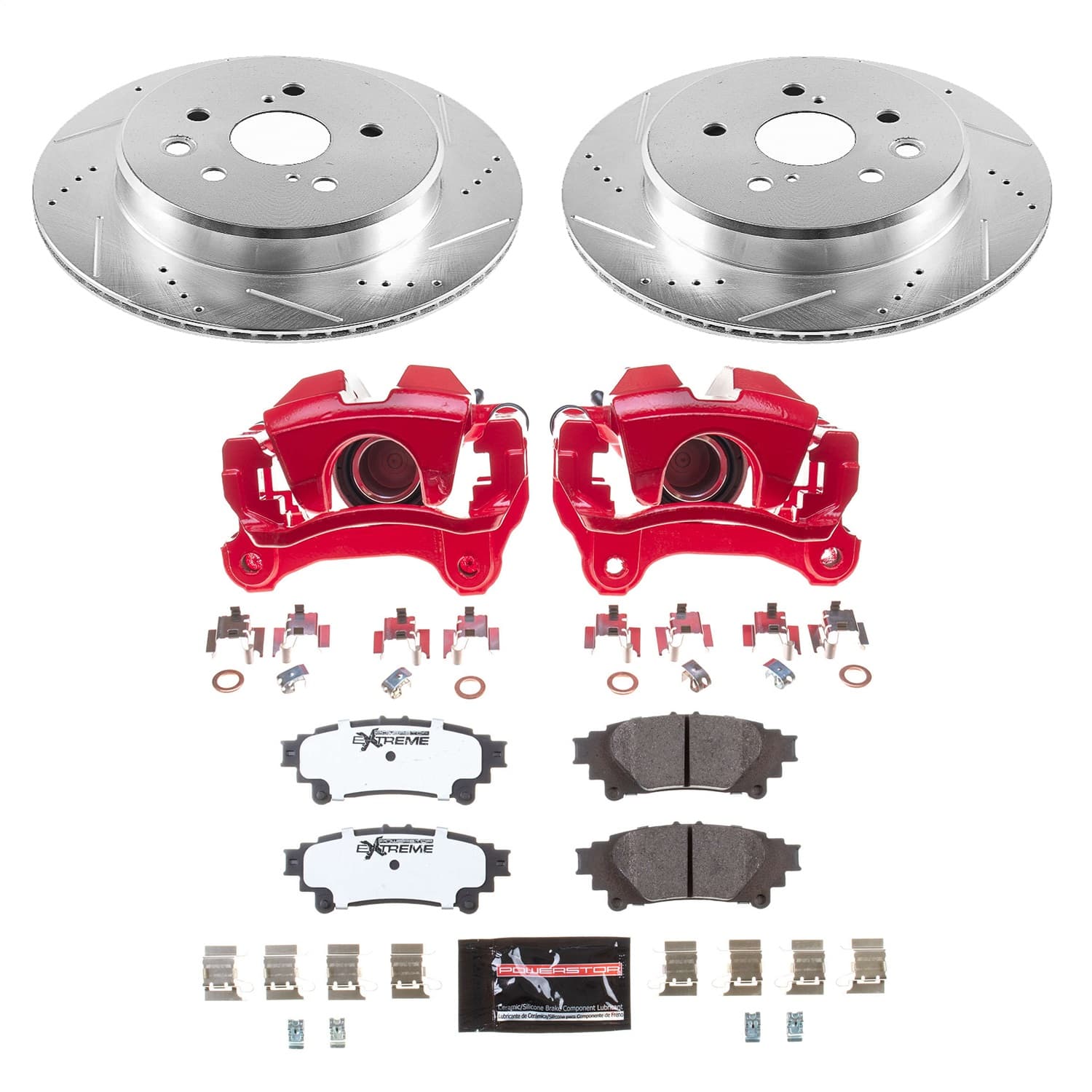 Power Stop - KC6514-26 - Rear - Disc Brake Pad/Caliper and Rotor Kit image 1