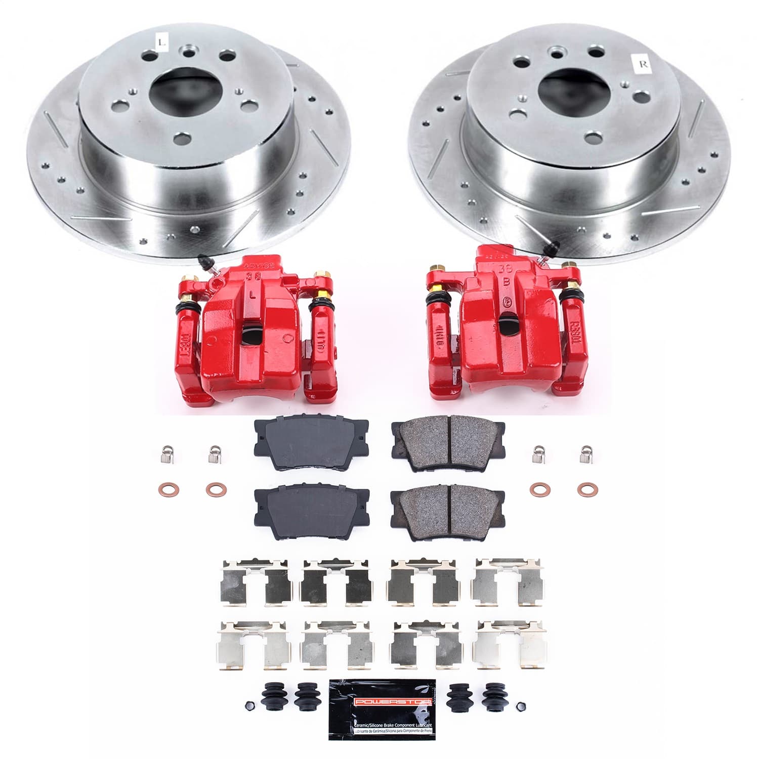 Power Stop - KC6520 - Rear - Disc Brake Pad/Caliper and Rotor Kit image 1
