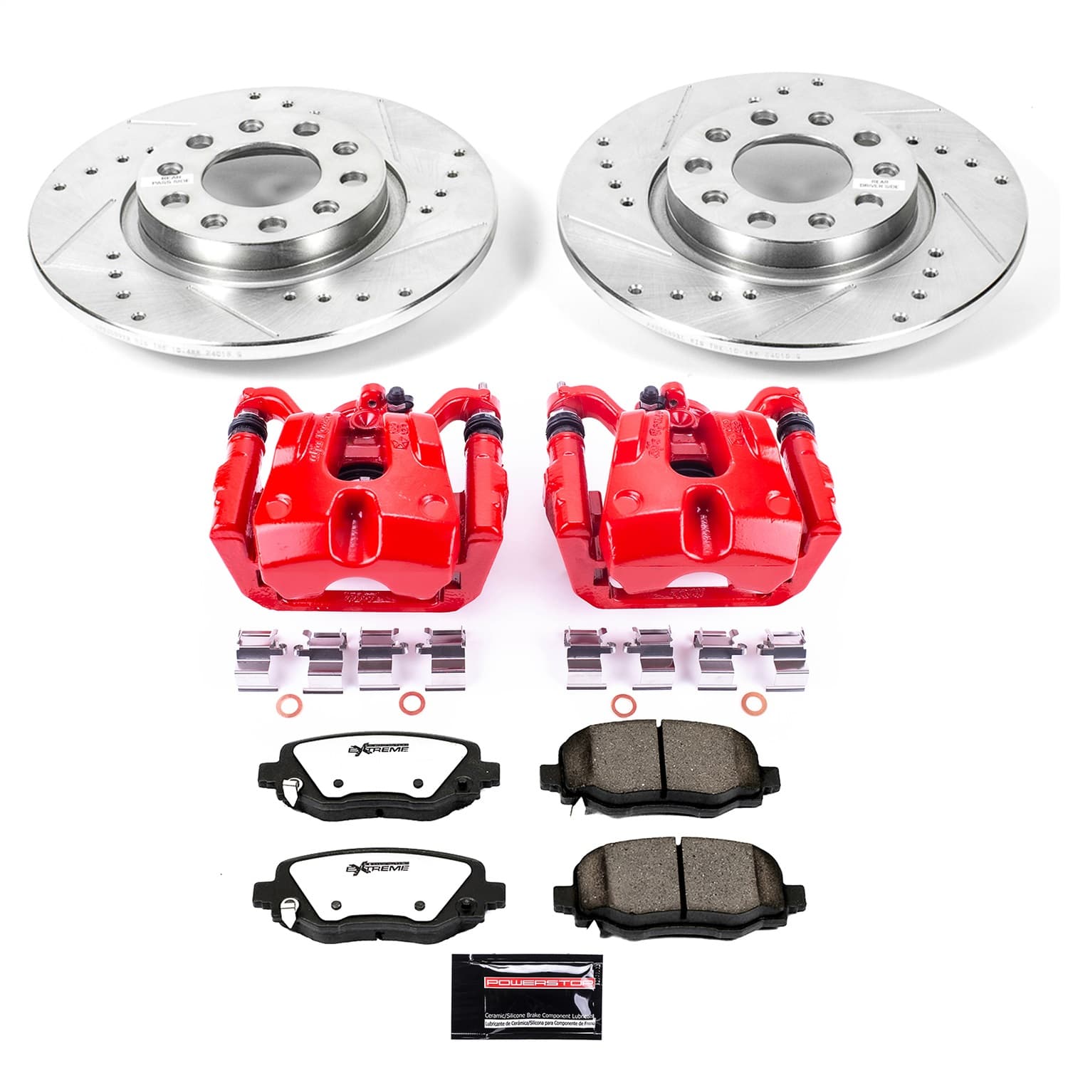 Power Stop - KC6543-36 - Rear - Disc Brake Pad/Caliper and Rotor Kit image 1