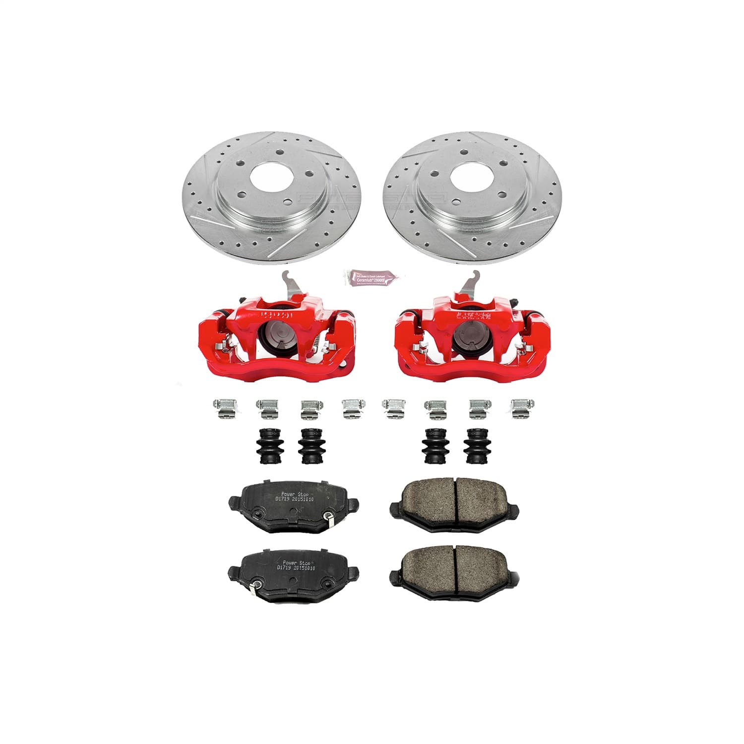 Power Stop - KC6544A - Rear - Disc Brake Pad/Caliper and Rotor Kit image 1