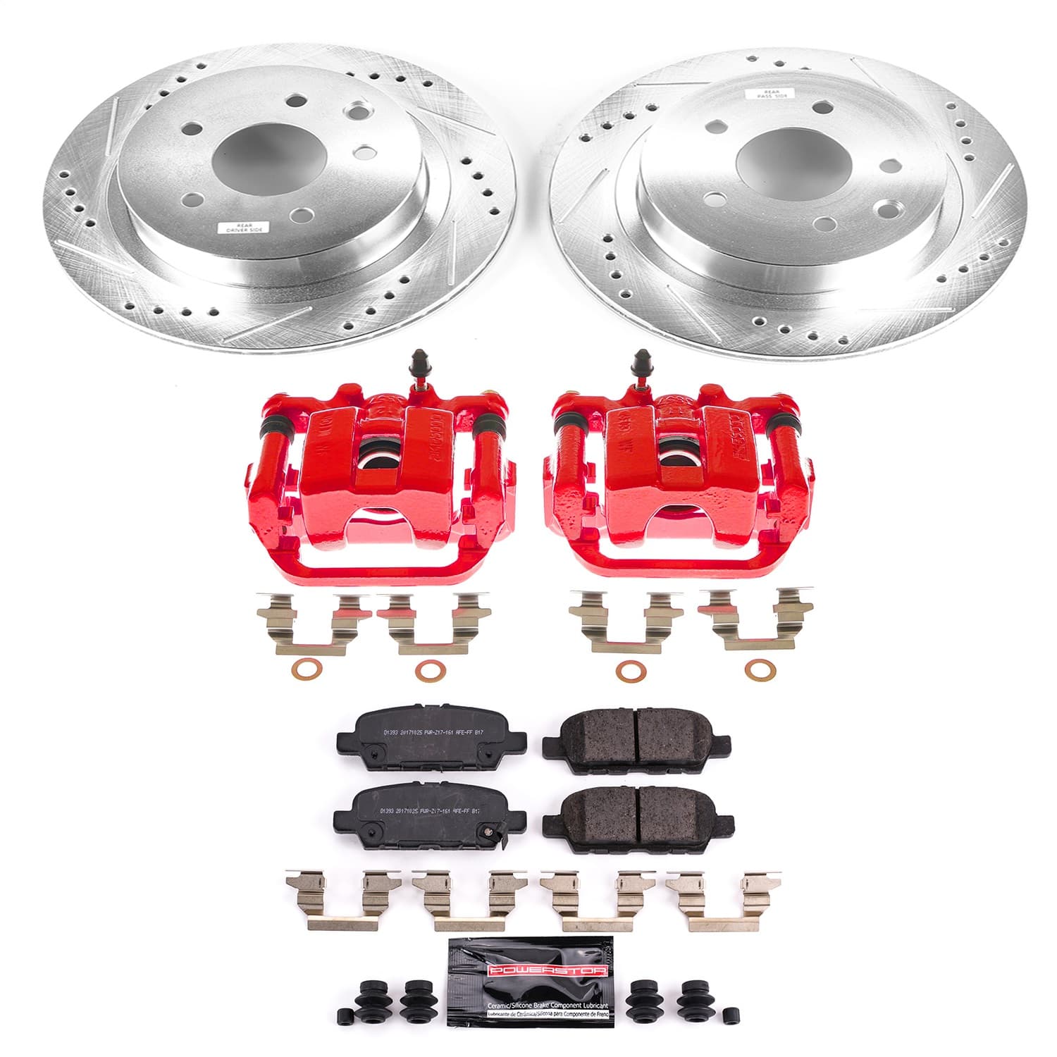 Power Stop - KC6761A - Rear - Disc Brake Pad/Caliper and Rotor Kit image 1
