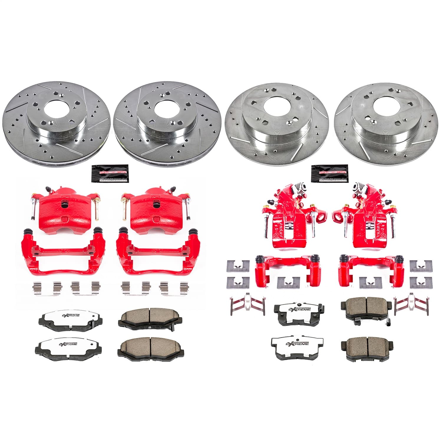 Power Stop - KC6781-26 - Front and Rear - Disc Brake Pad/Caliper and Rotor Kit image 1