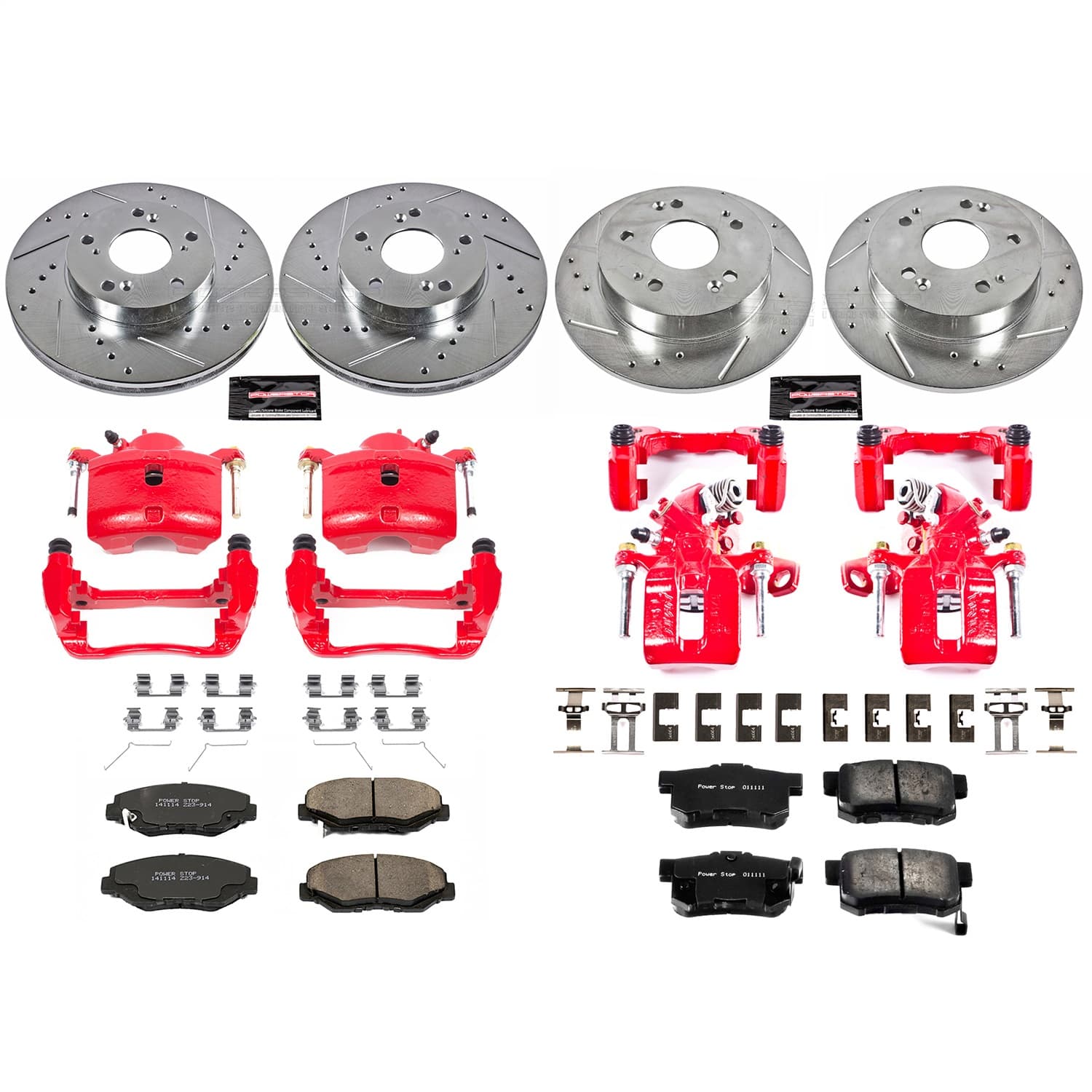 Power Stop - KC6781 - Front and Rear - Disc Brake Pad/Caliper and Rotor Kit image 1