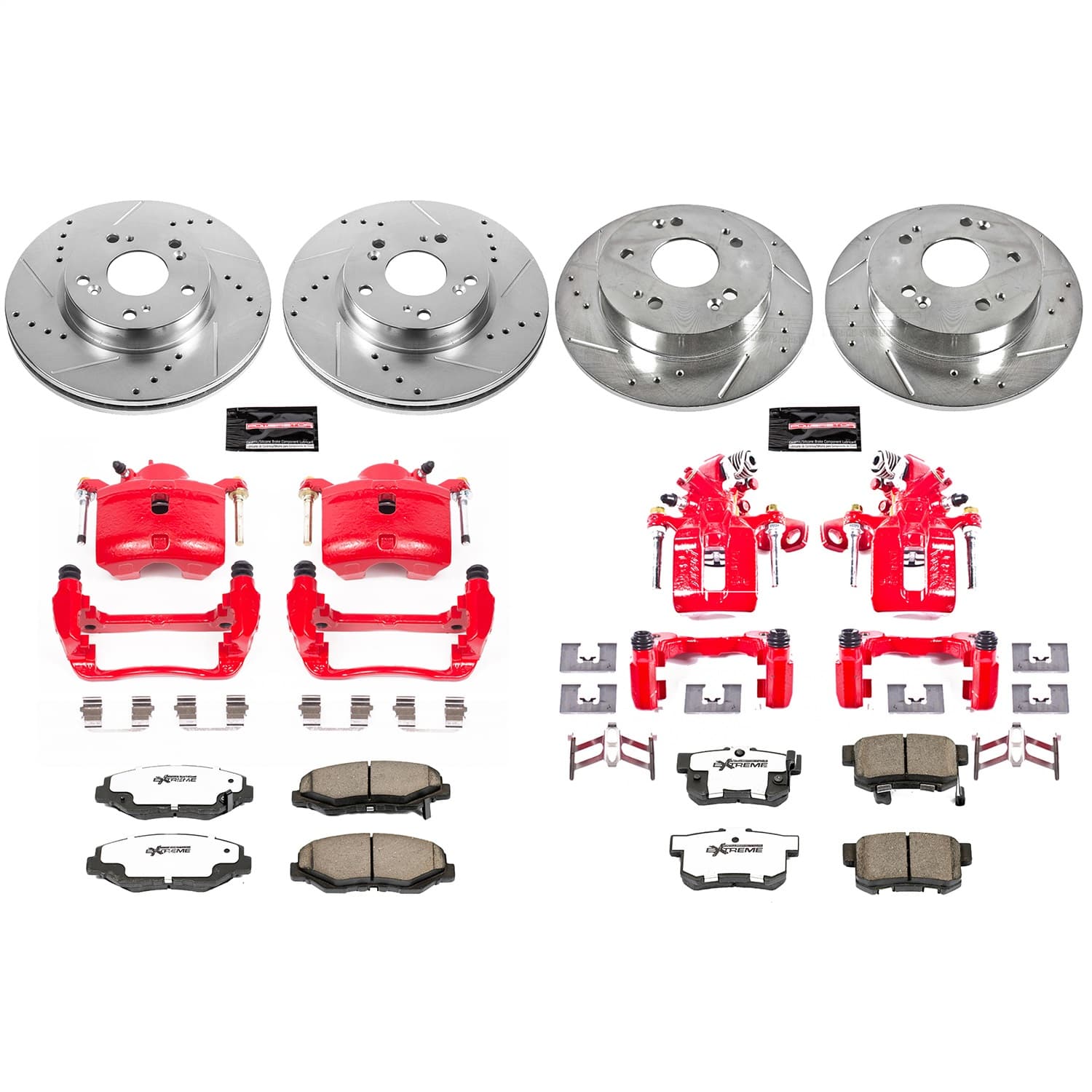 Power Stop - KC6942-26 - Front and Rear - Disc Brake Pad/Caliper and Rotor Kit image 1