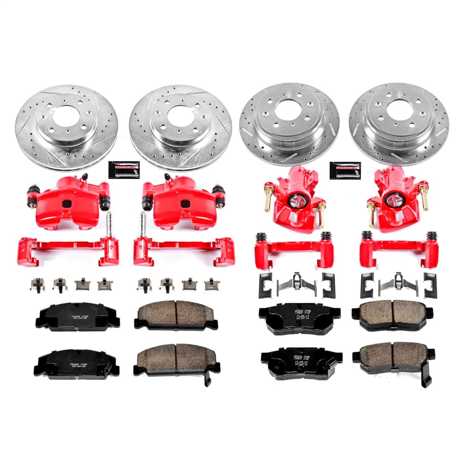 Power Stop - KC700 - Front and Rear - Disc Brake Pad/Caliper and Rotor Kit image 1