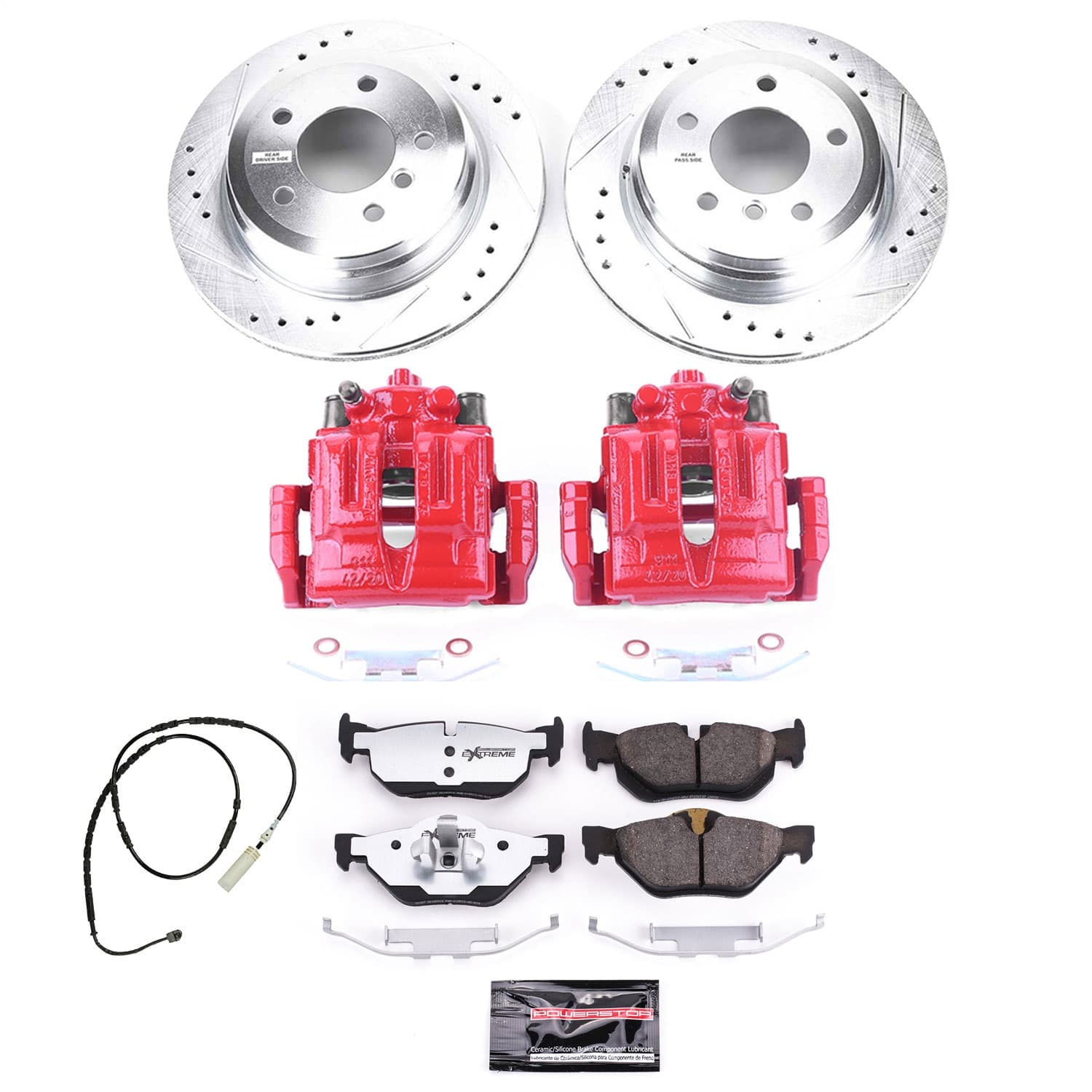 Power Stop - KC7008-26 - Rear - Disc Brake Pad/Caliper and Rotor Kit image 1
