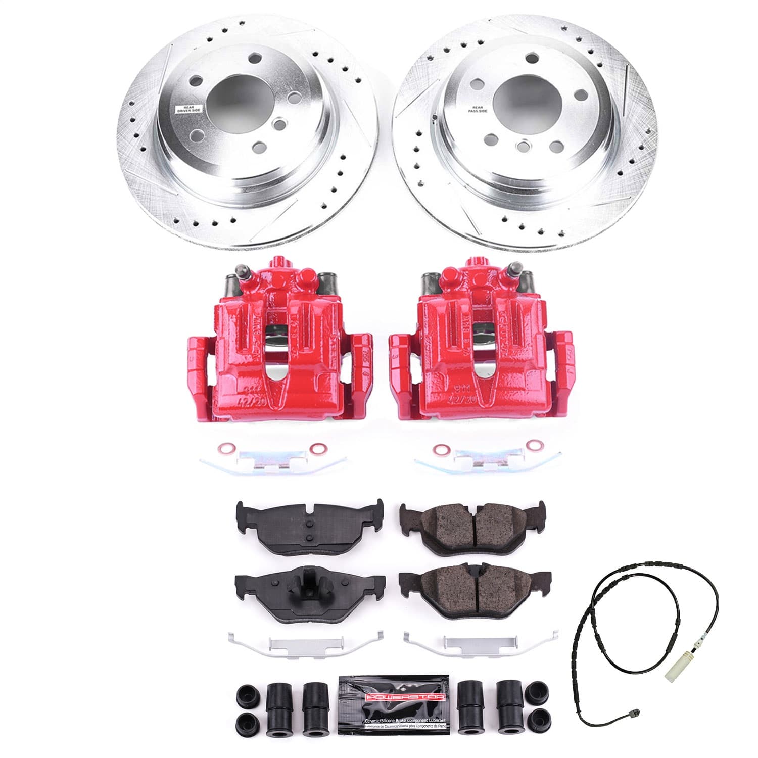Power Stop - KC7008 - Rear - Disc Brake Pad/Caliper and Rotor Kit image 1