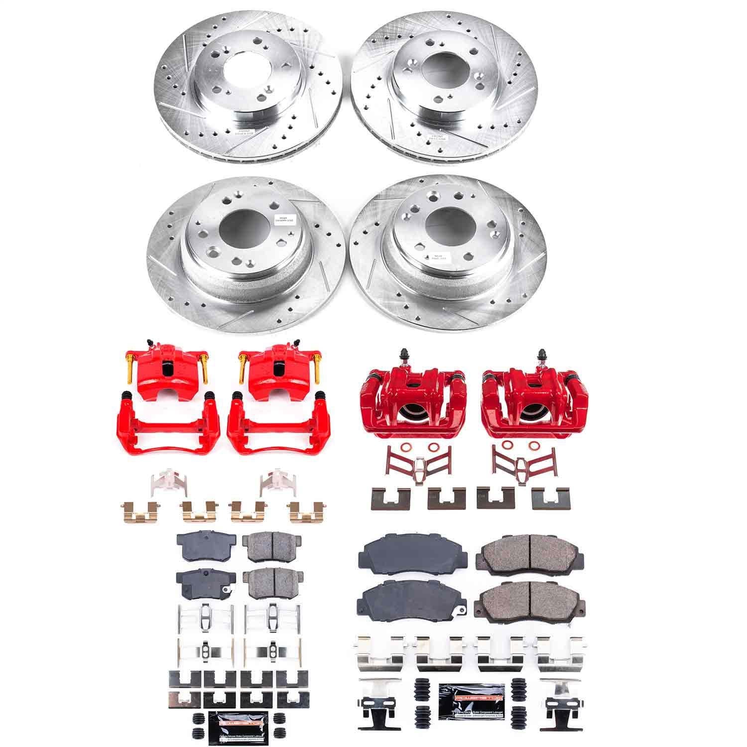 Power Stop - KC705 - Front and Rear - Disc Brake Pad/Caliper and Rotor Kit image 1