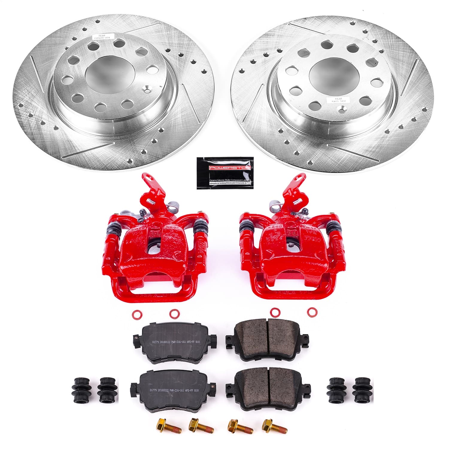 Power Stop - KC7053 - Rear - Disc Brake Pad/Caliper and Rotor Kit image 1