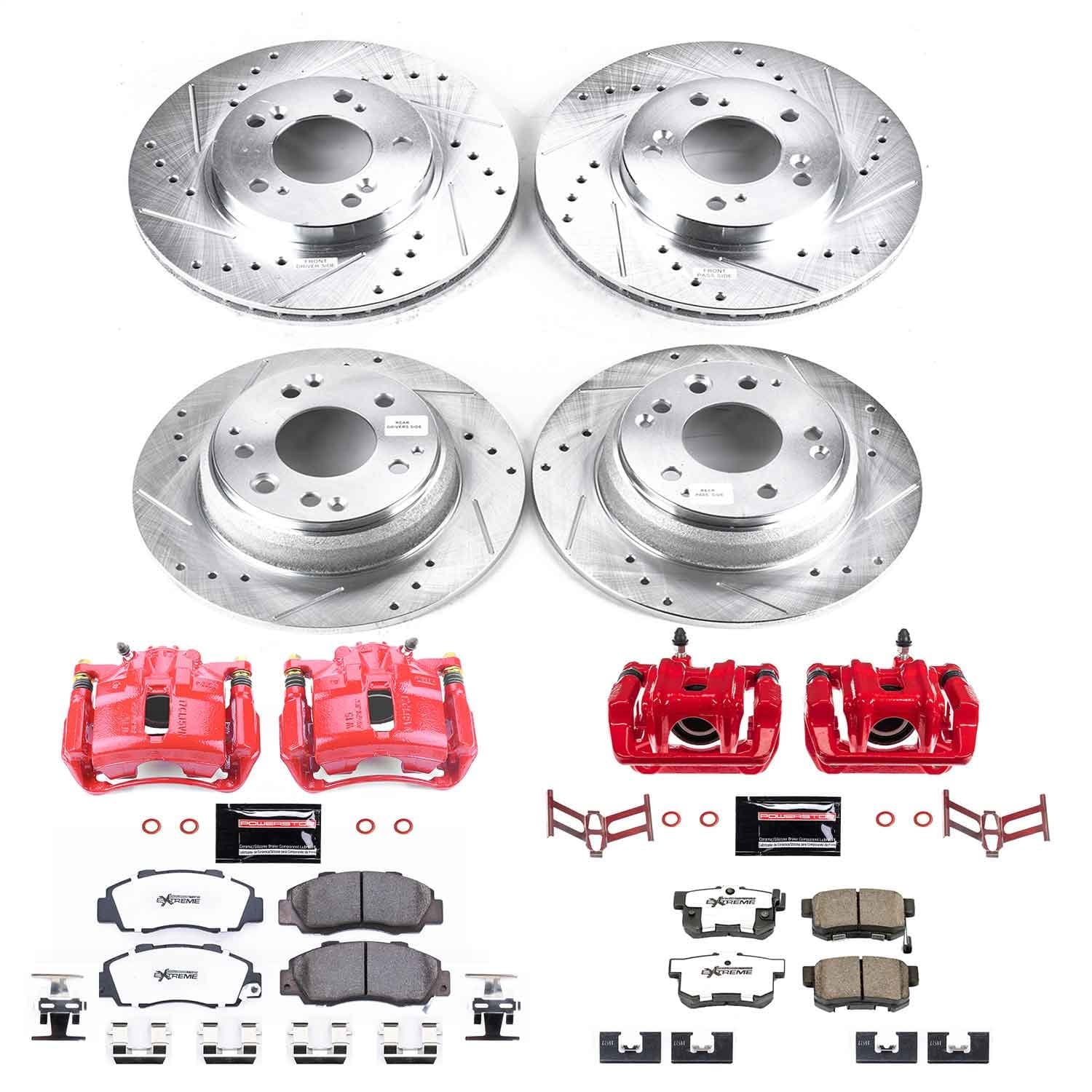 Power Stop - KC705A-26 - Front and Rear - Disc Brake Pad/Caliper and Rotor Kit image 1
