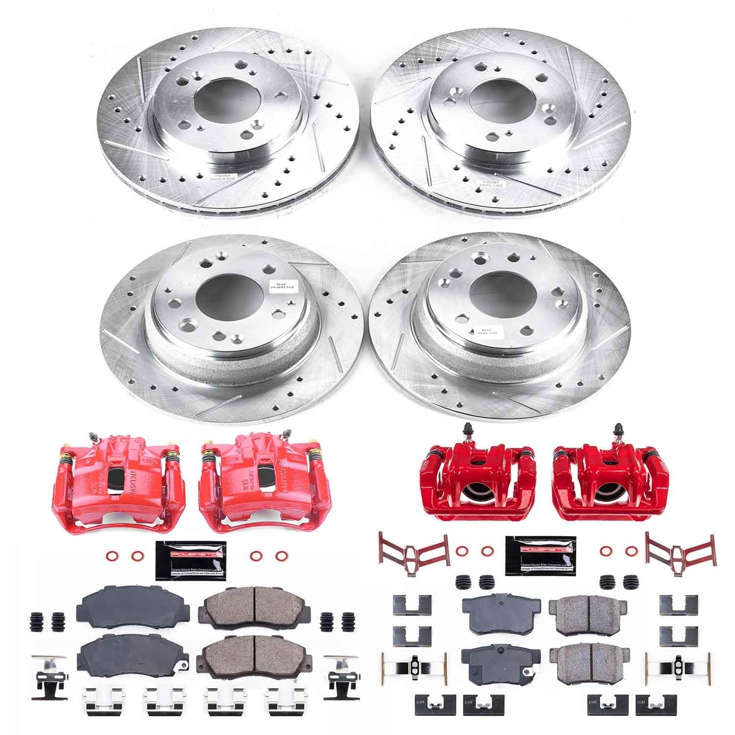 Power Stop - KC705A - Front and Rear - Disc Brake Pad/Caliper and Rotor Kit image 1