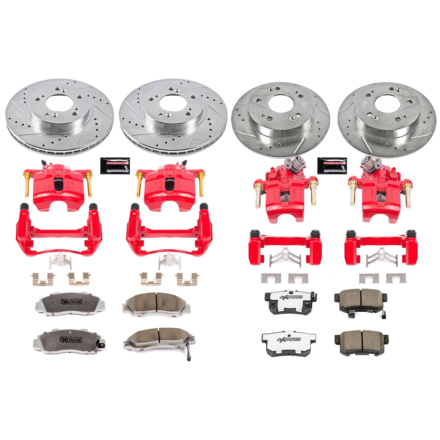 Power Stop - KC706-26 - Front and Rear - Disc Brake Pad/Caliper and Rotor Kit image 1