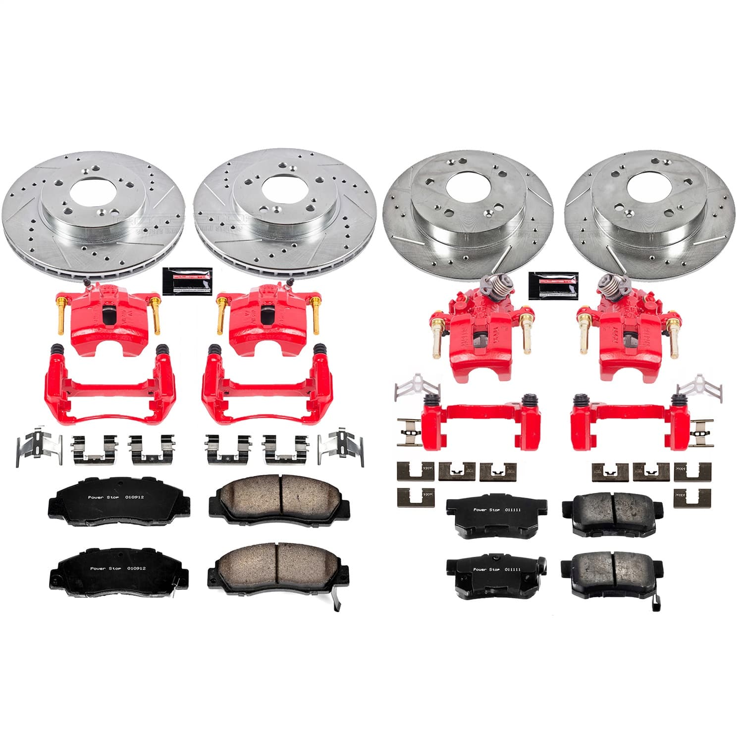 Power Stop - KC706 - Front and Rear - Disc Brake Pad/Caliper and Rotor Kit image 1