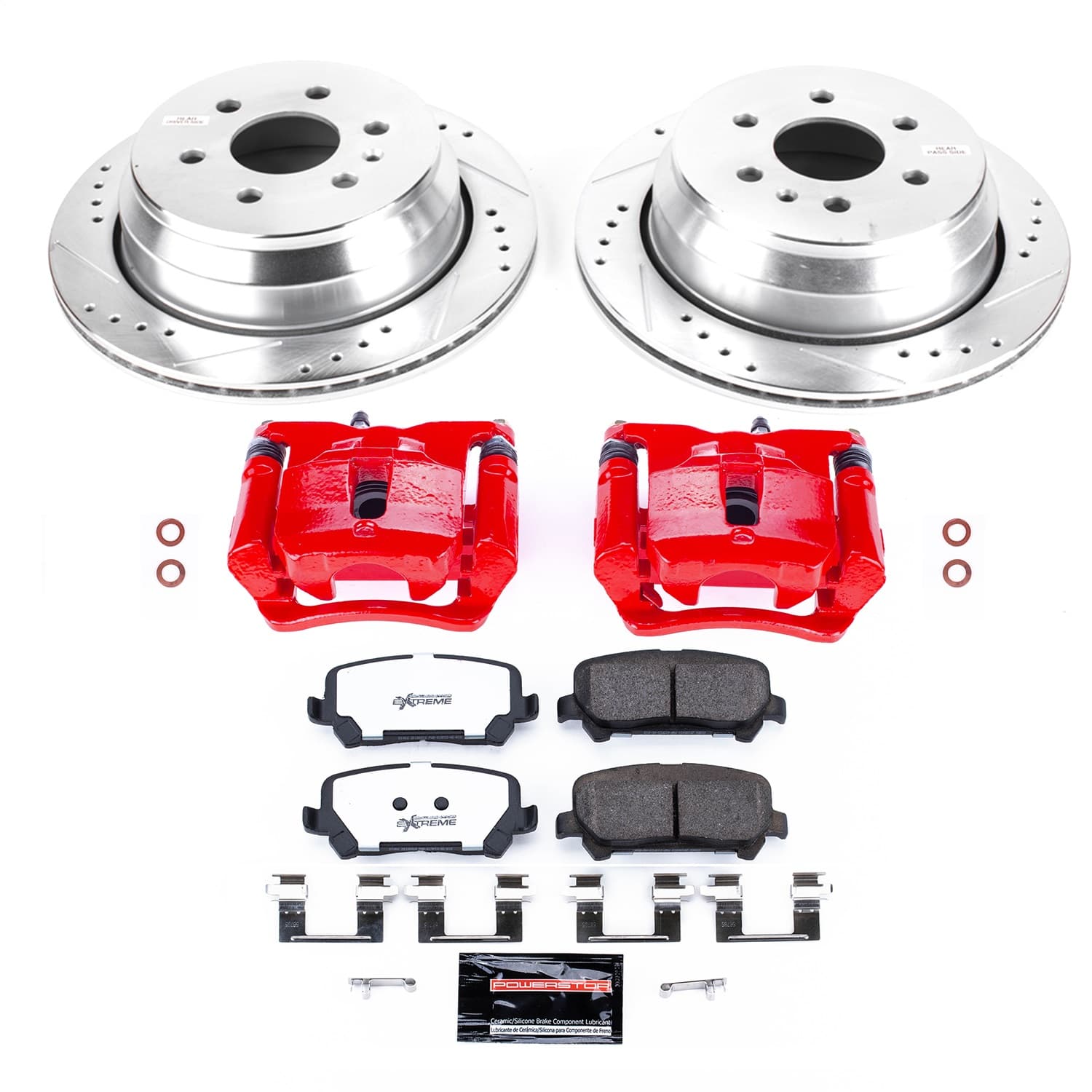 Power Stop - KC7127-36 - Rear - Disc Brake Pad/Caliper and Rotor Kit image 1