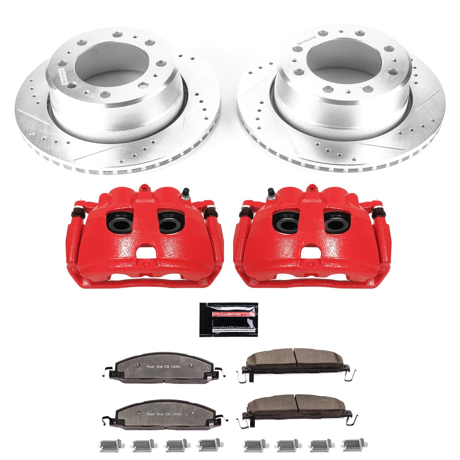 Power Stop - KC7131-36 - Rear - Disc Brake Pad/Caliper and Rotor Kit image 1