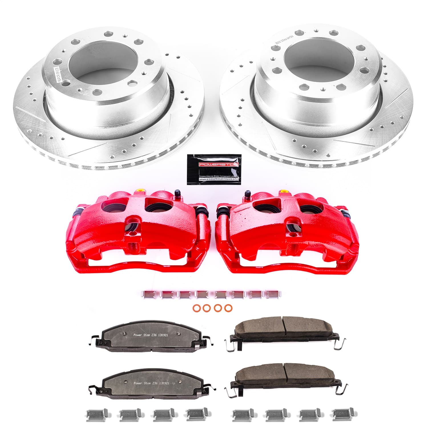 Power Stop - KC7131A-36 - Rear - Disc Brake Pad/Caliper and Rotor Kit image 1