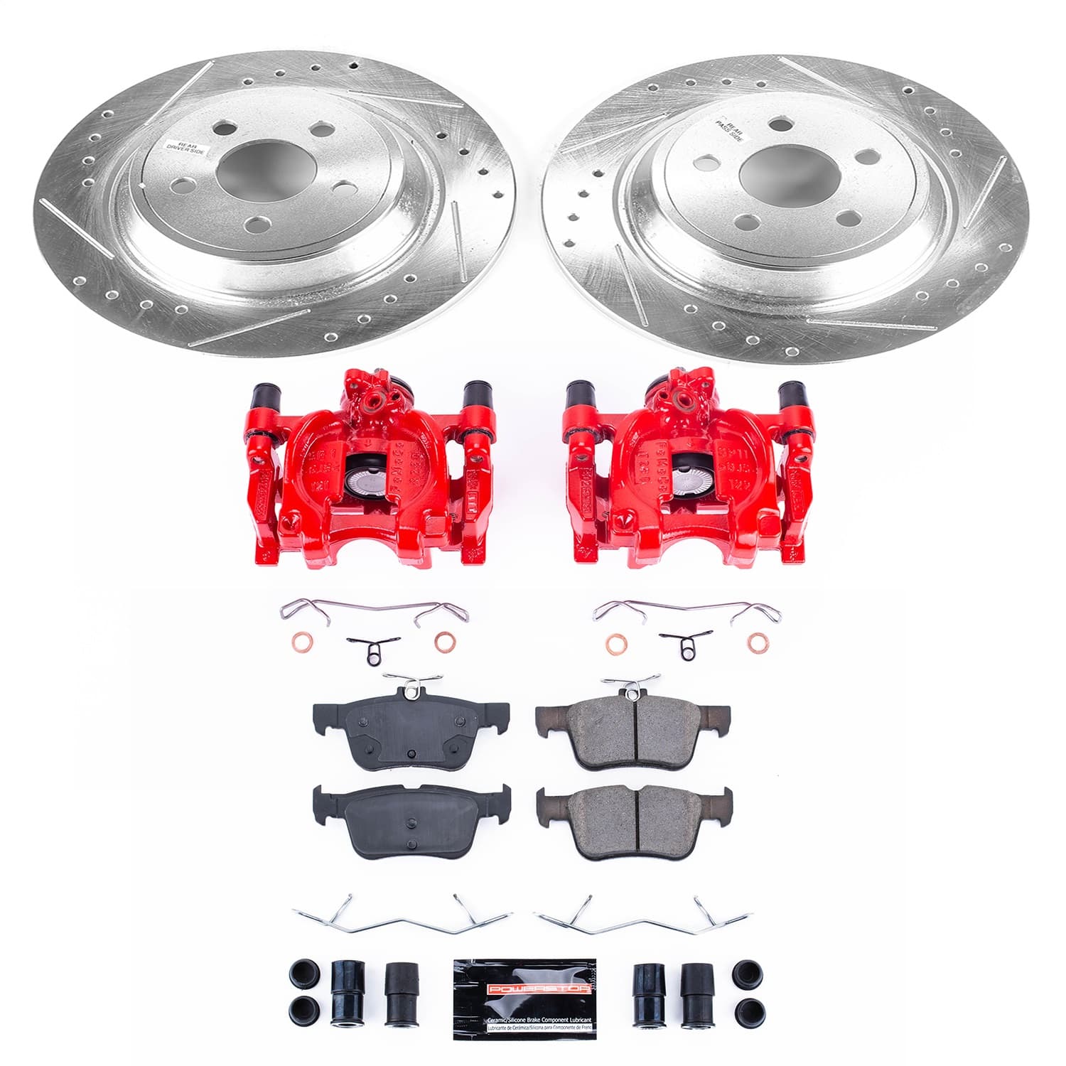 Power Stop - KC7144A - Rear - Disc Brake Pad/Caliper and Rotor Kit image 1